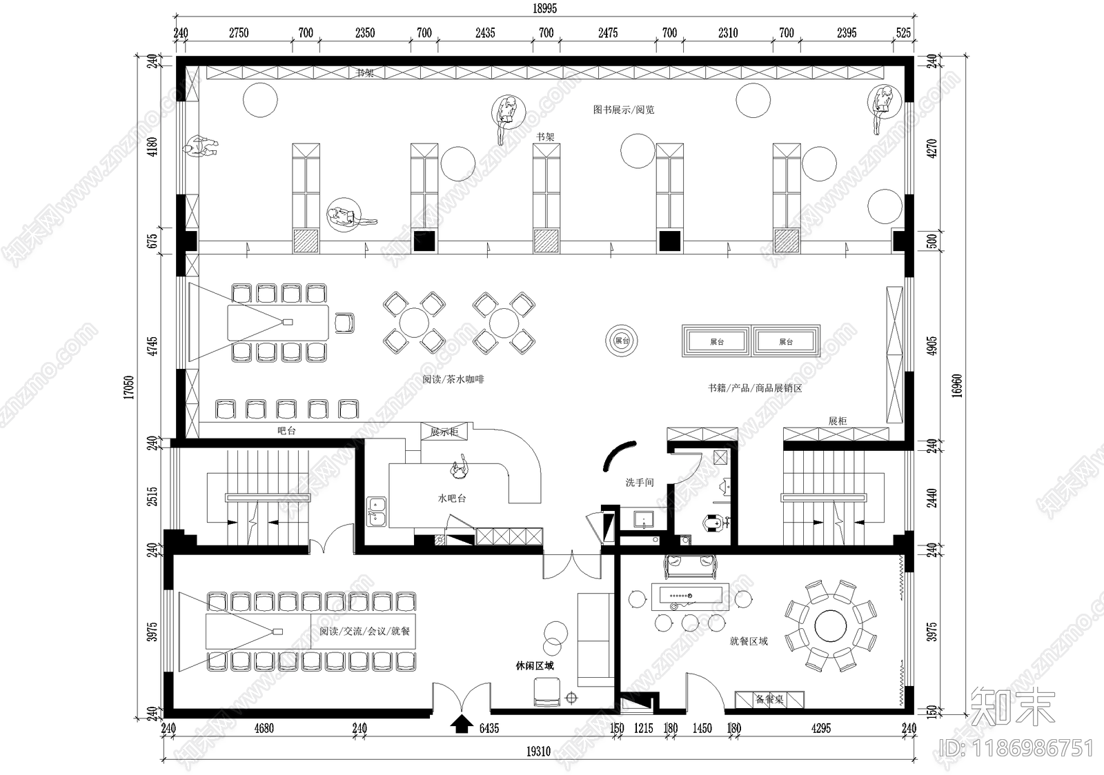 书店施工图下载【ID:1186986751】