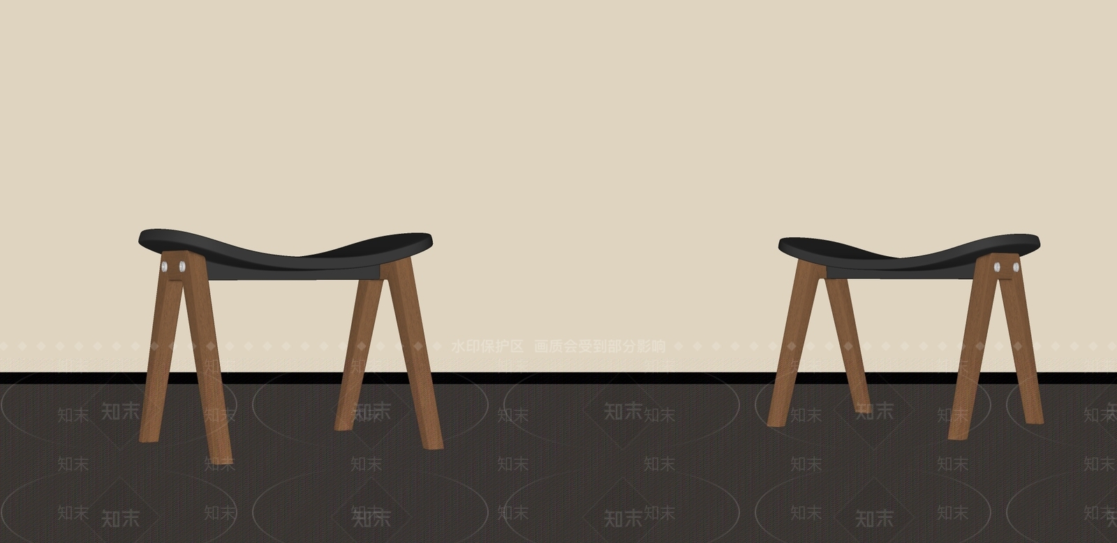 侘寂中古其他凳子SU模型下载【ID:1186988349】
