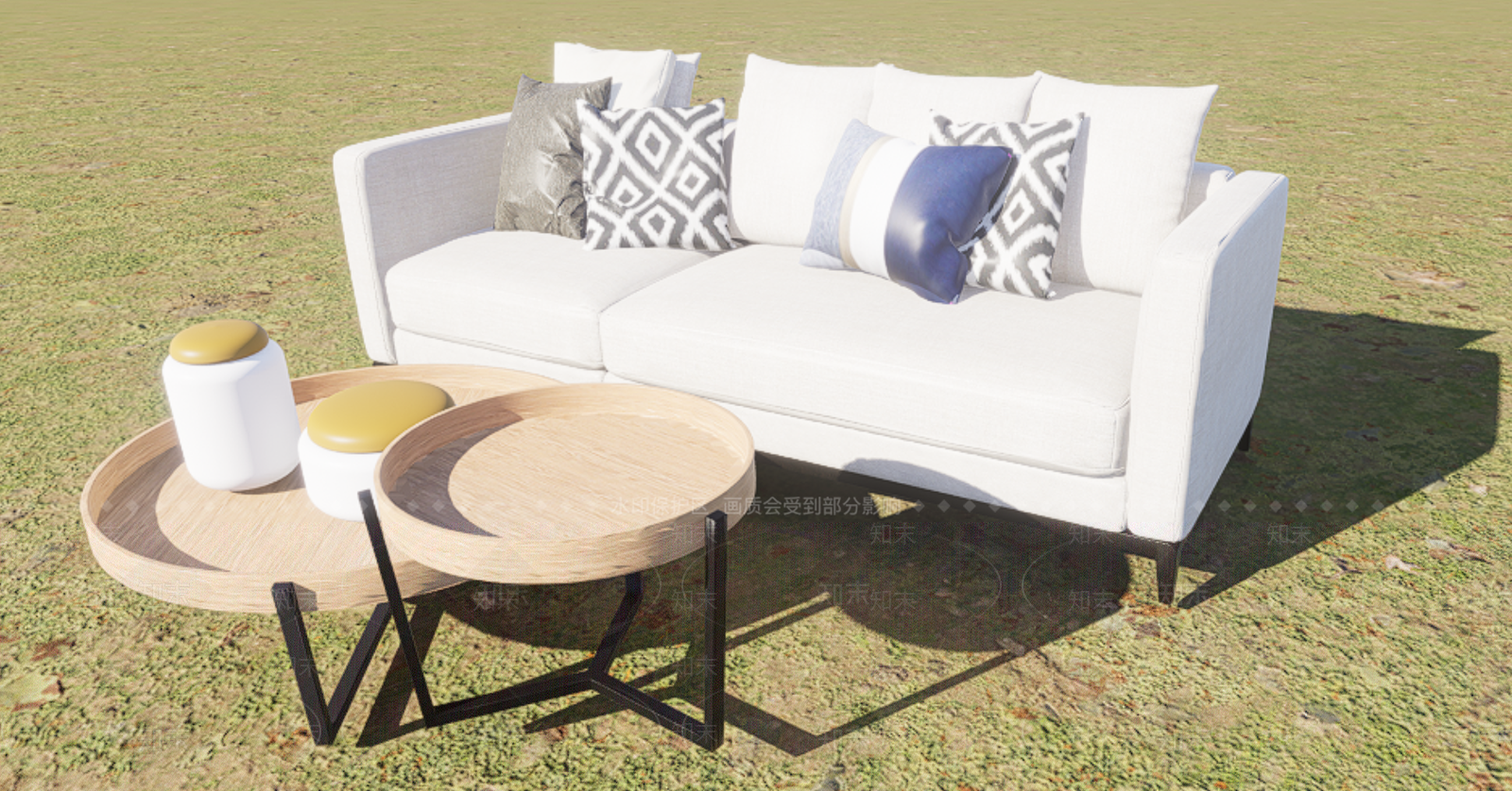 欧式沙发组合SU模型下载【ID:1187307368】