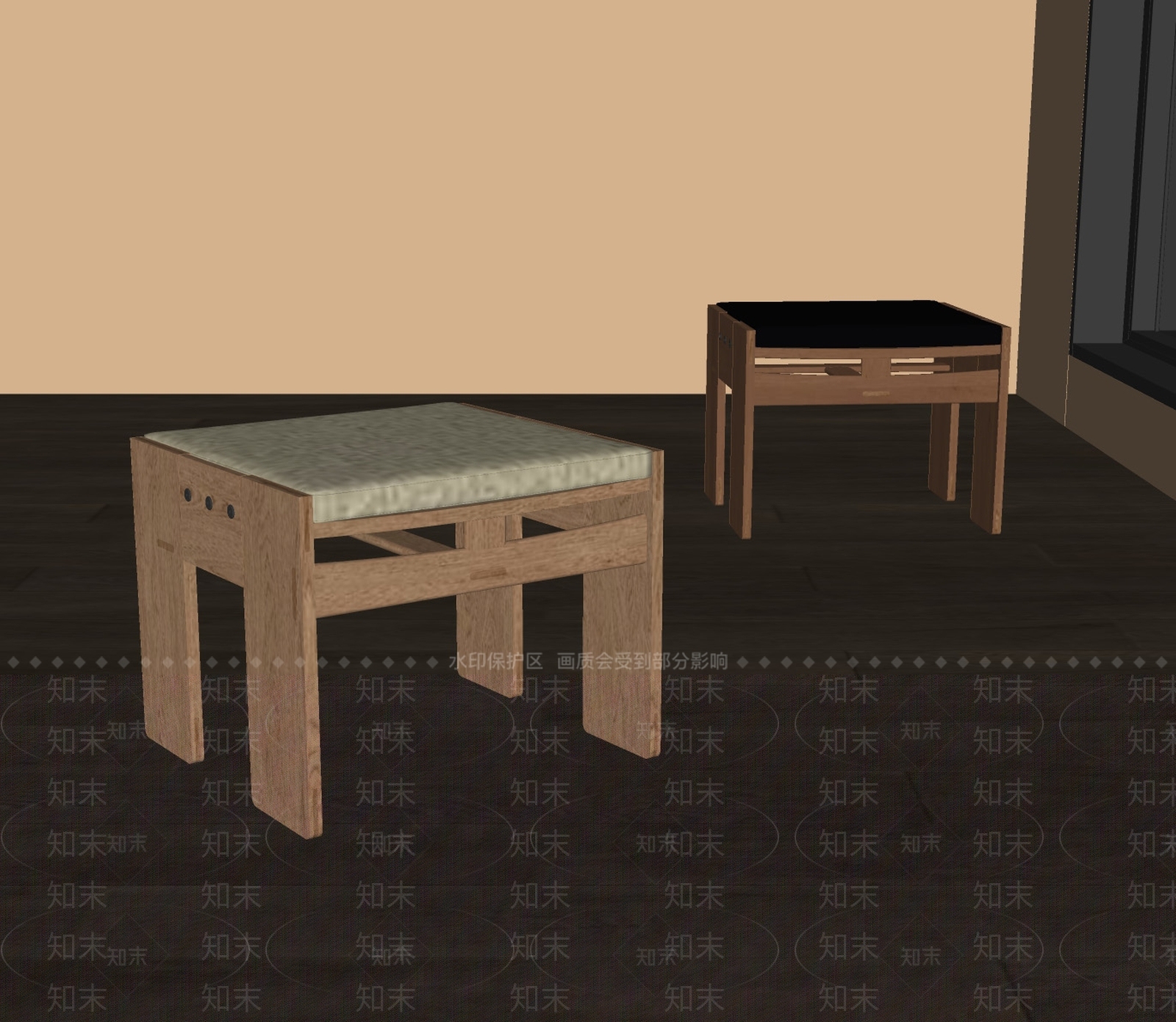 现代沙发凳SU模型下载【ID:1186991051】