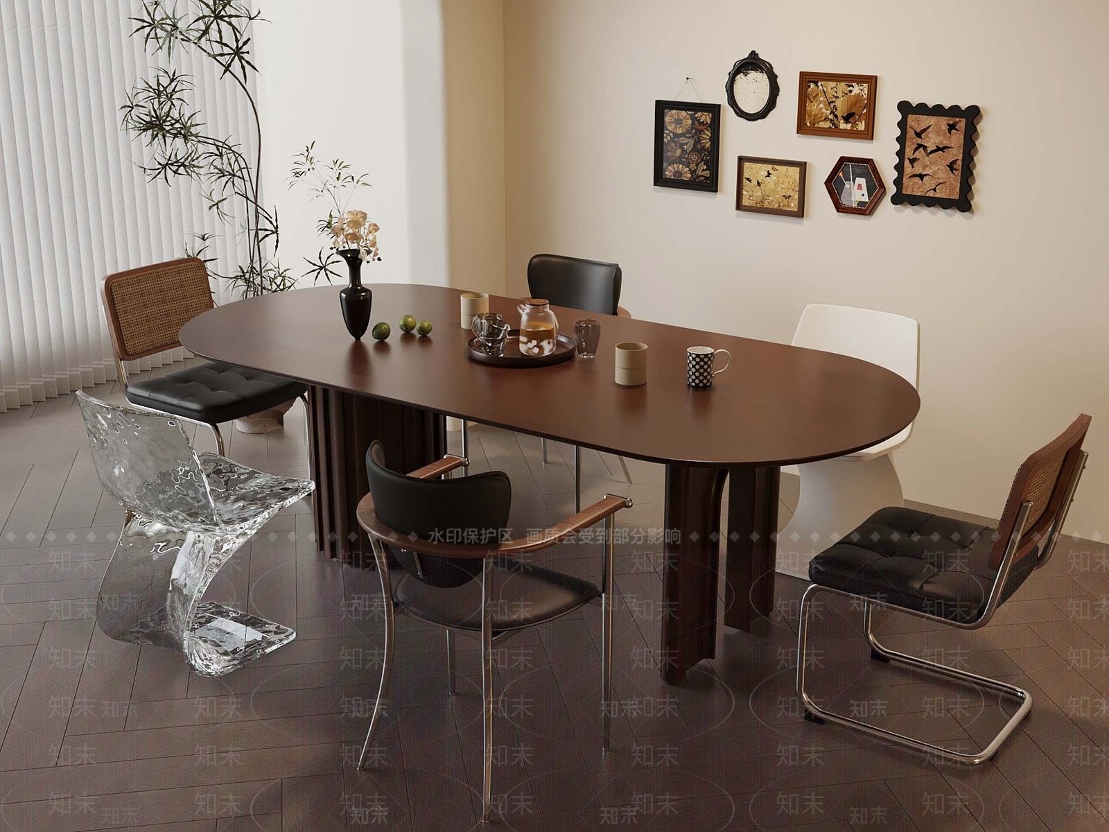 法式中古餐桌3D模型下载【ID:1186992893】