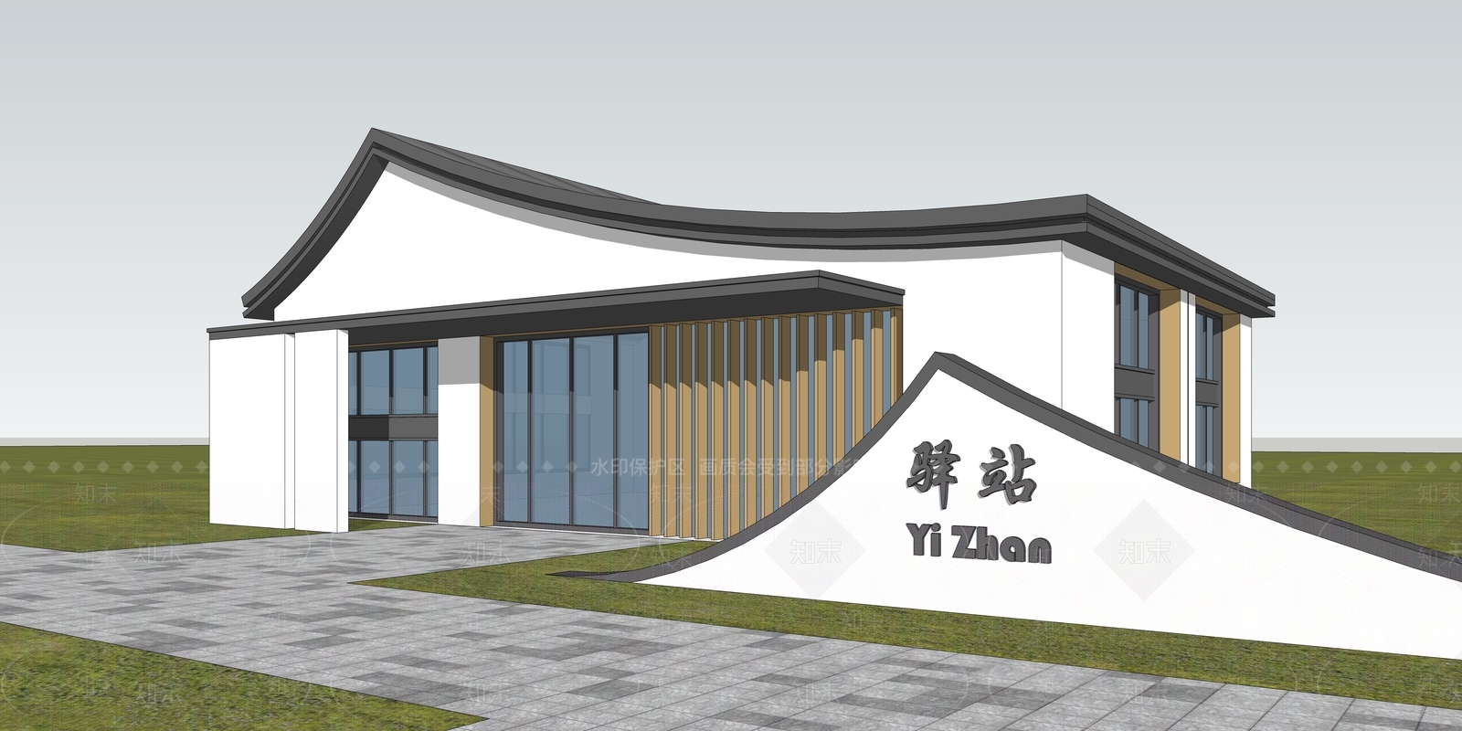 新中式现代驿站SU模型下载【ID:1186993242】