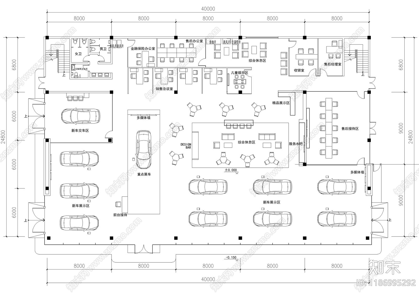 汽车展厅施工图下载【ID:1186995292】