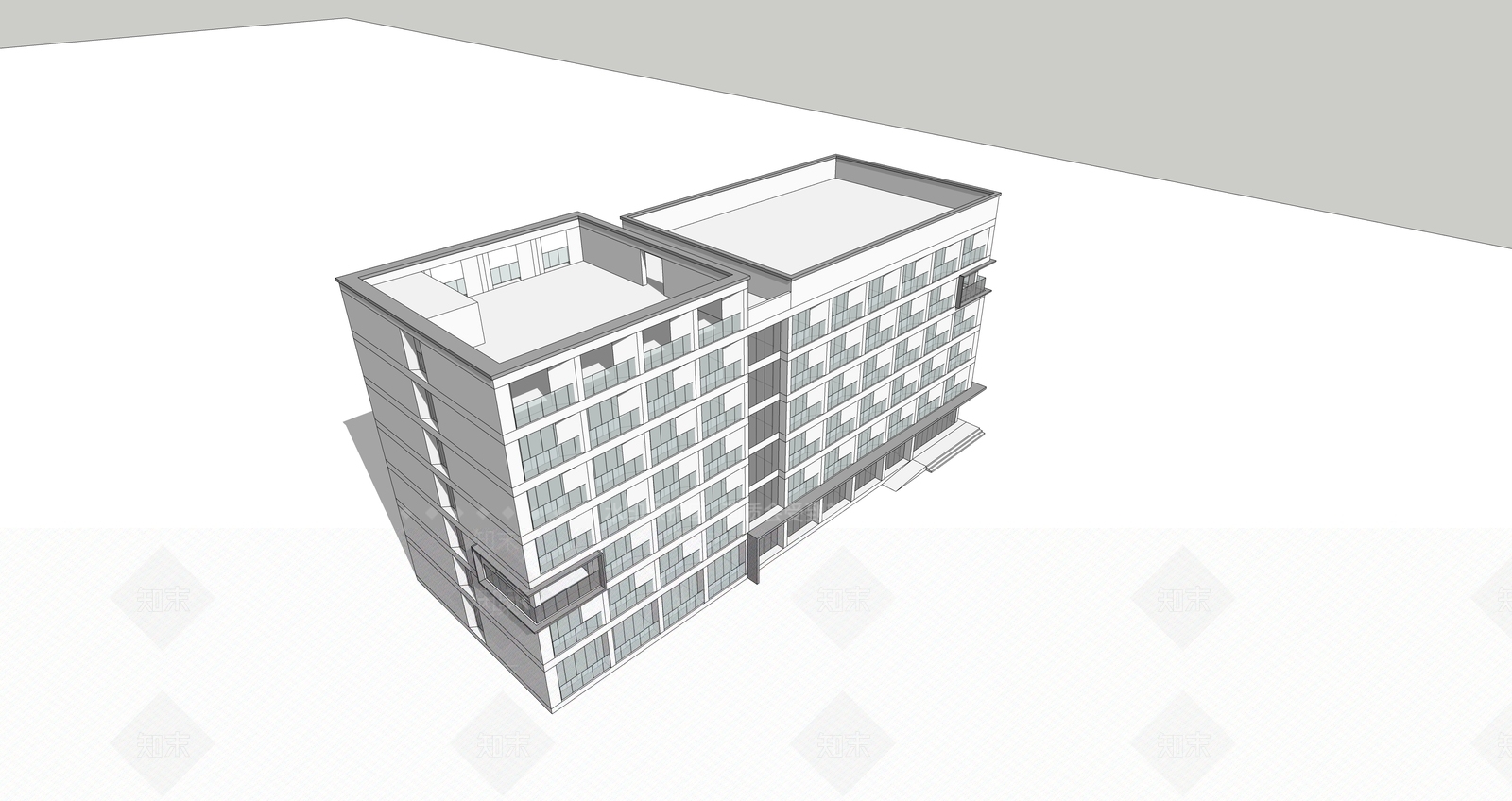 现代简约多层住宅SU模型下载【ID:1186995786】