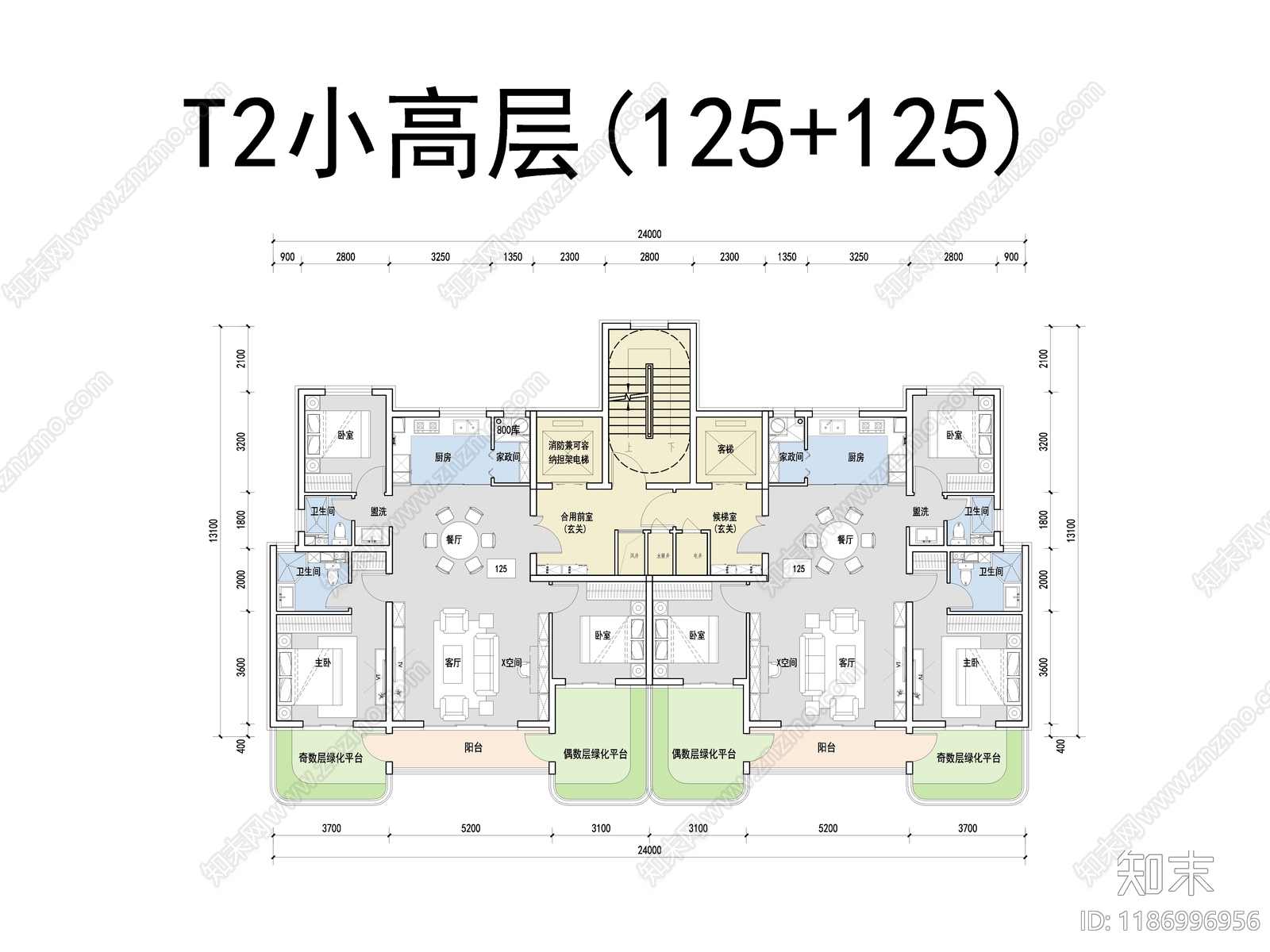 现代住宅楼建筑施工图下载【ID:1186996956】