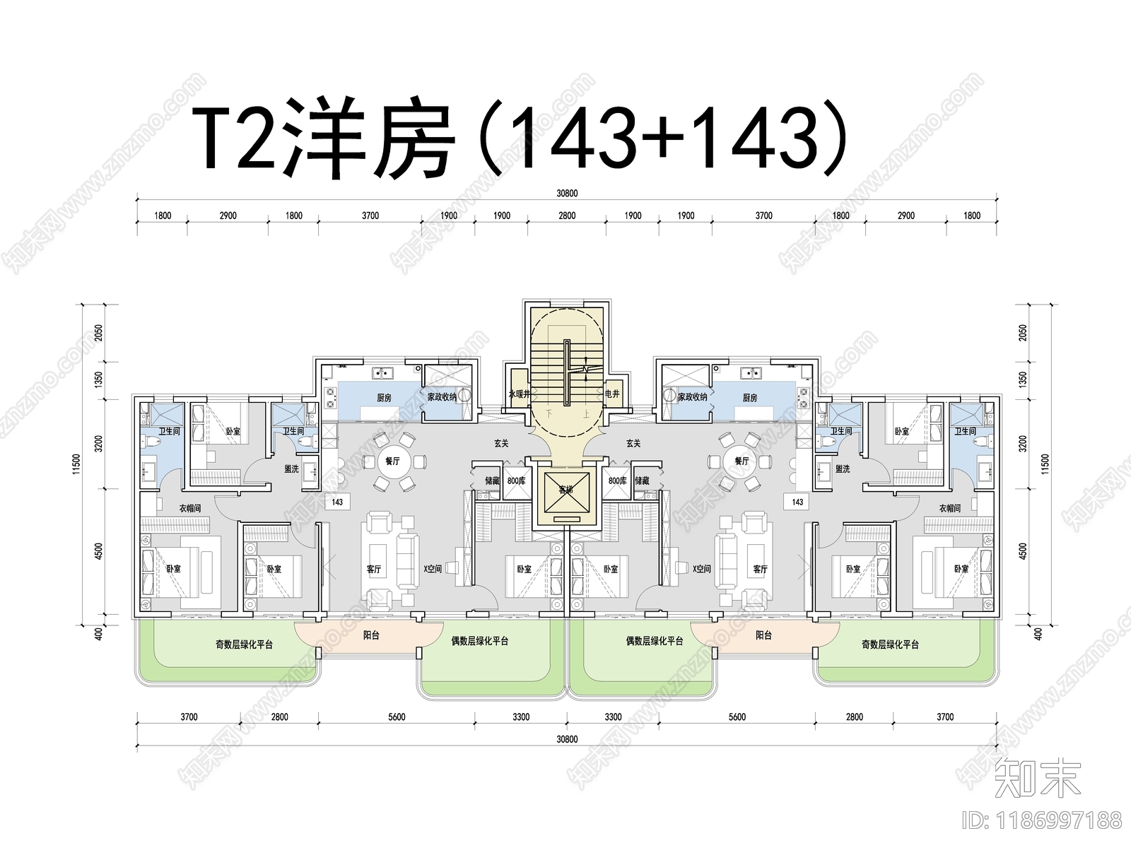 现代住宅楼建筑施工图下载【ID:1186997188】