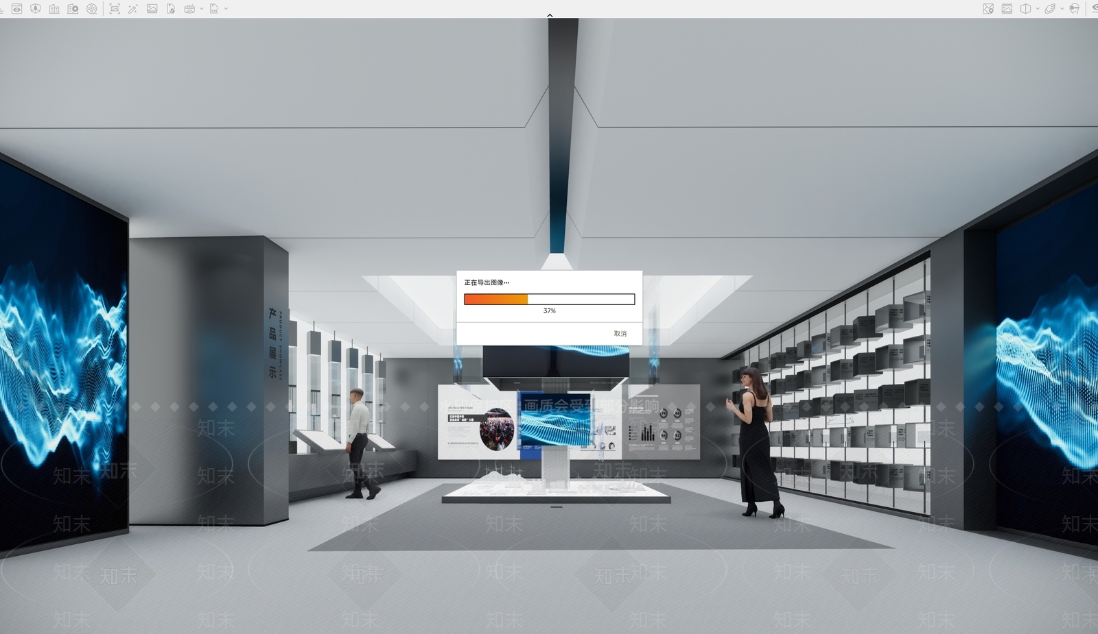 现代科技展厅SU模型下载【ID:1186998754】