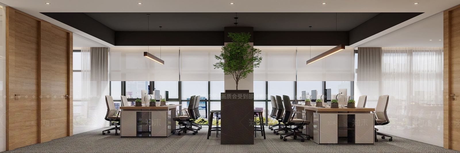 现代简约办公大厅3D模型下载【ID:1186999837】