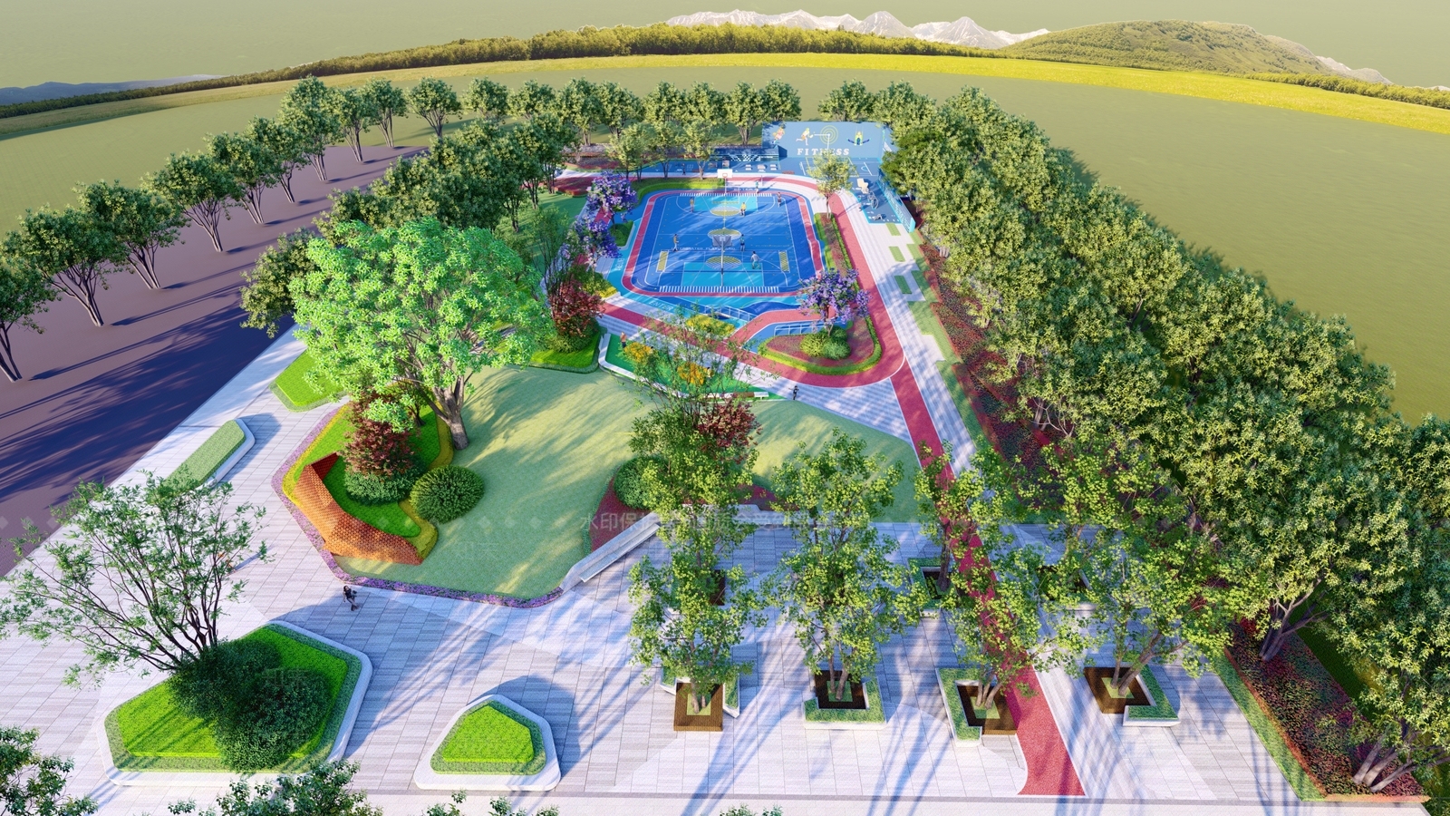 现代口袋公园SU模型下载【ID:1187000009】
