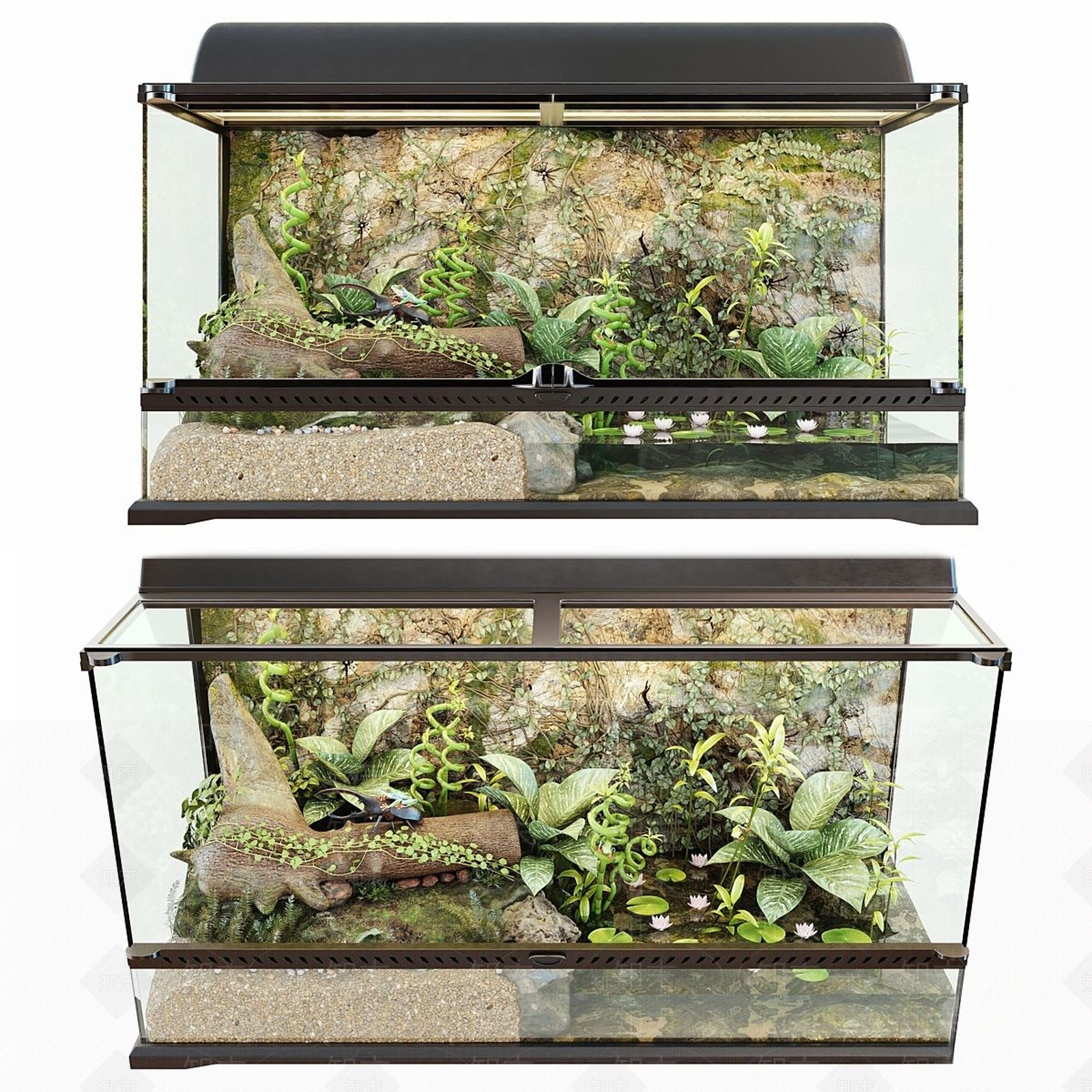 现代简约鱼缸3D模型下载【ID:1187003140】