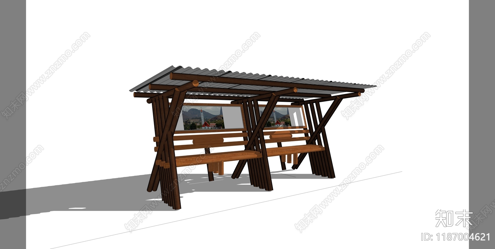现代公交站台SU模型下载【ID:1187004621】