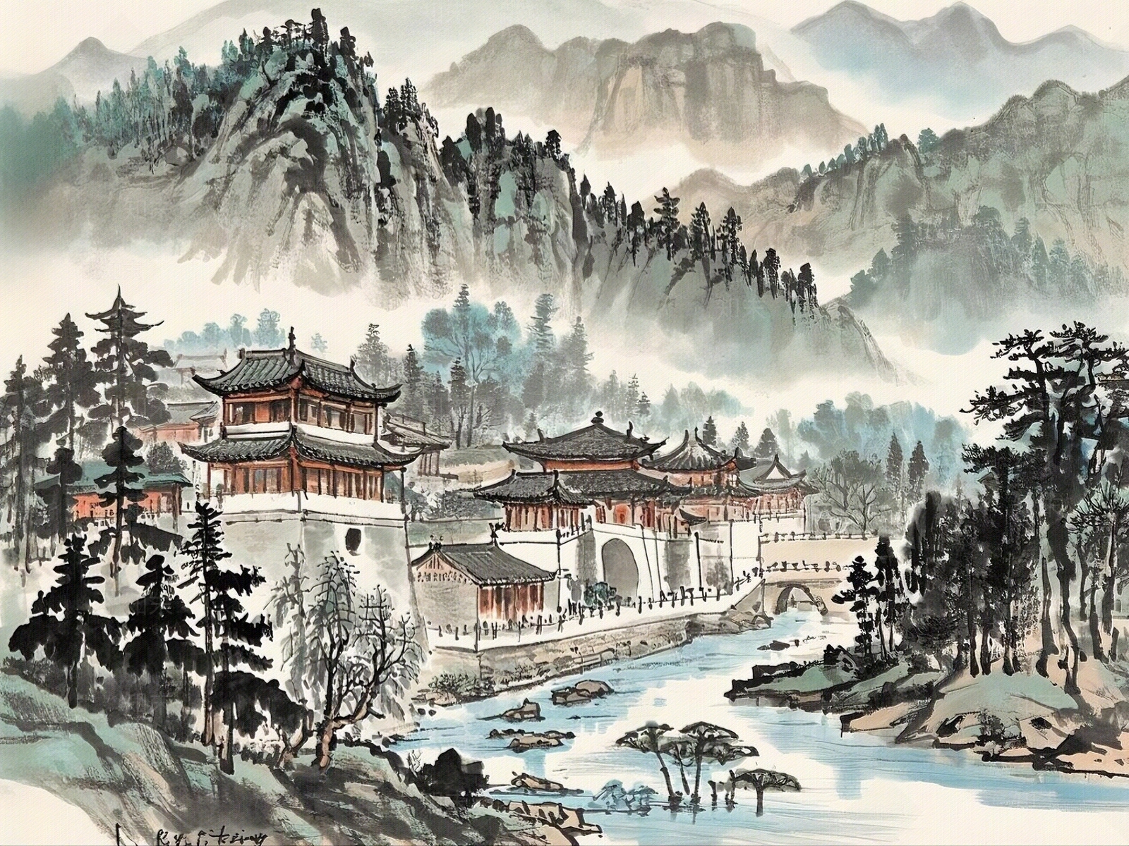 新中式挂画贴图下载【ID:1187005945】