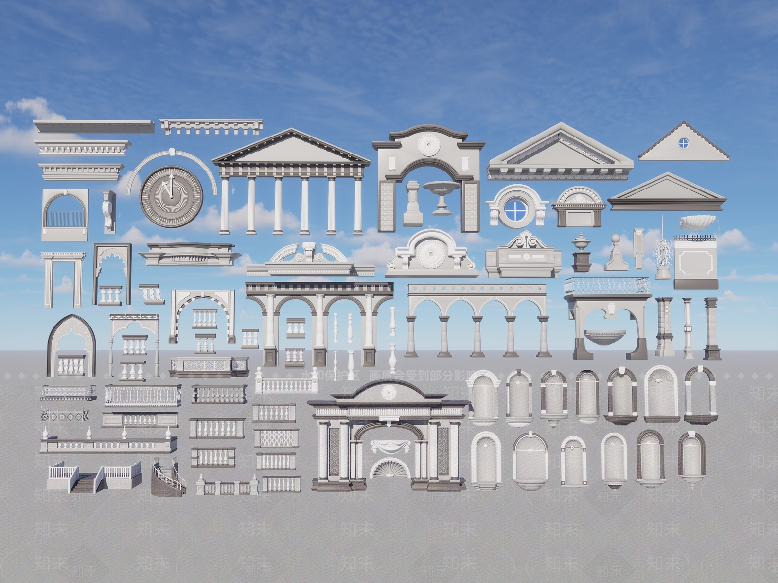 欧式风格建筑SU模型下载【ID:1187006604】