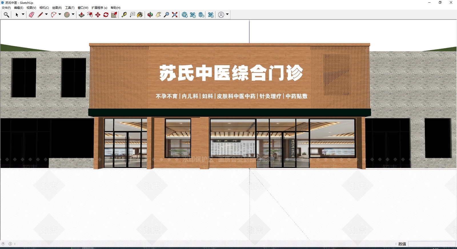 新中式门头SU模型下载【ID:1187008846】