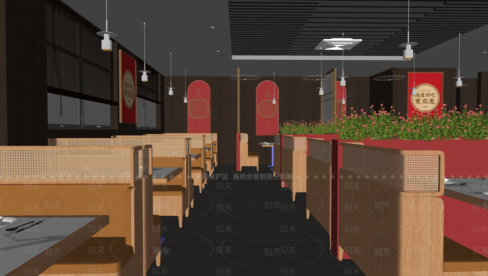 新中式中餐厅SU模型下载【ID:1187015467】