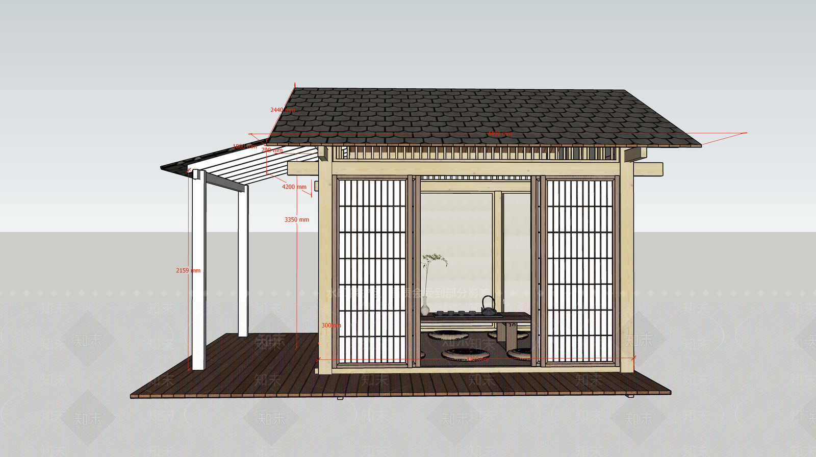 日式中式木屋SU模型下载【ID:1187016881】
