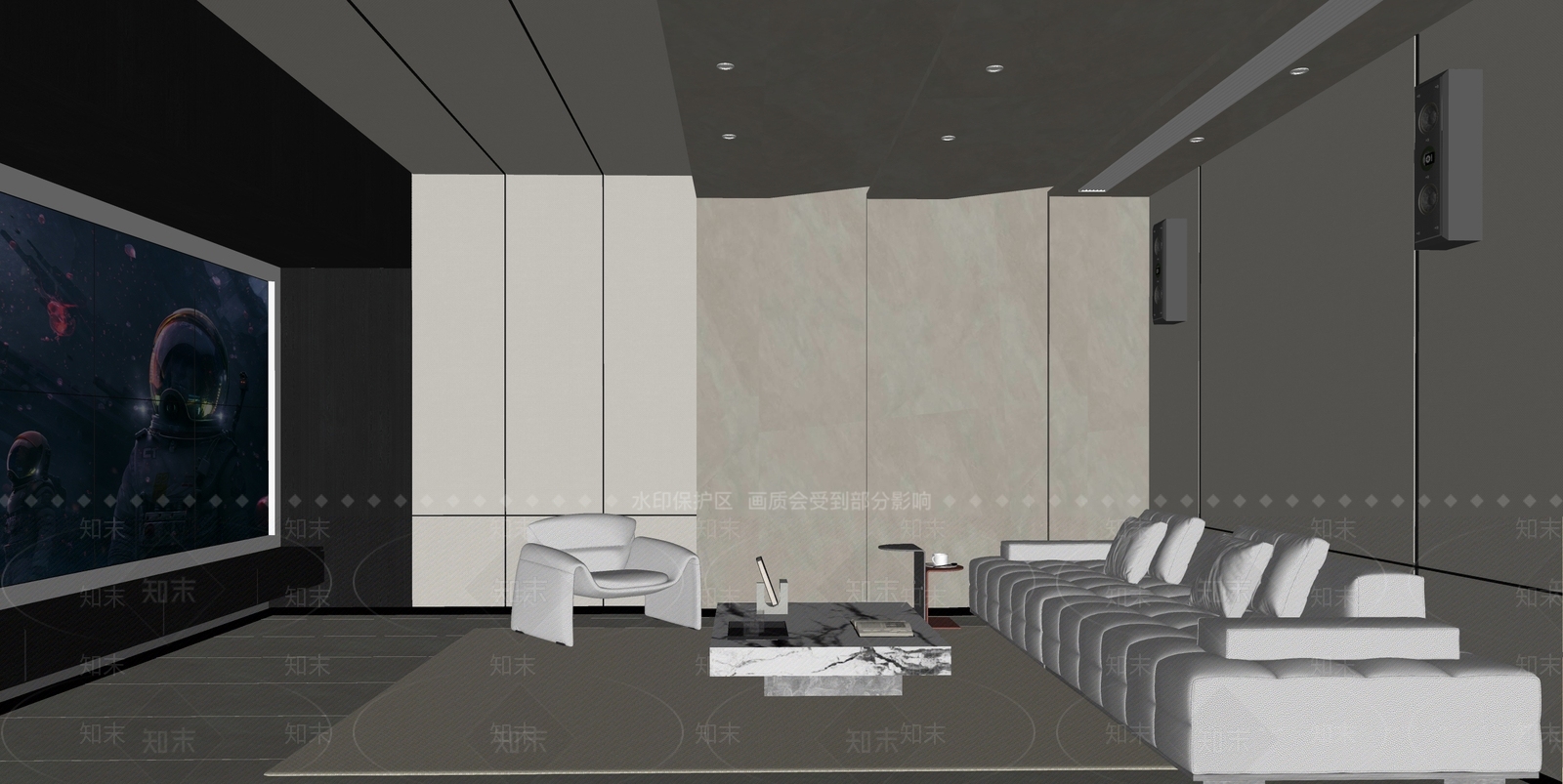 现代影音室SU模型下载【ID:1187017879】