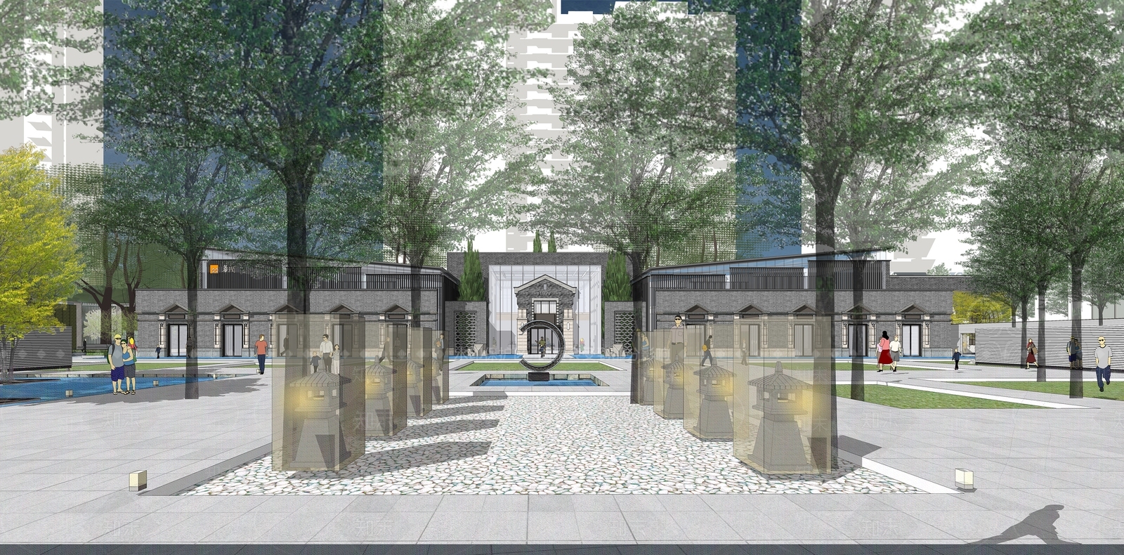 新中式小公建SU模型下载【ID:1187018979】