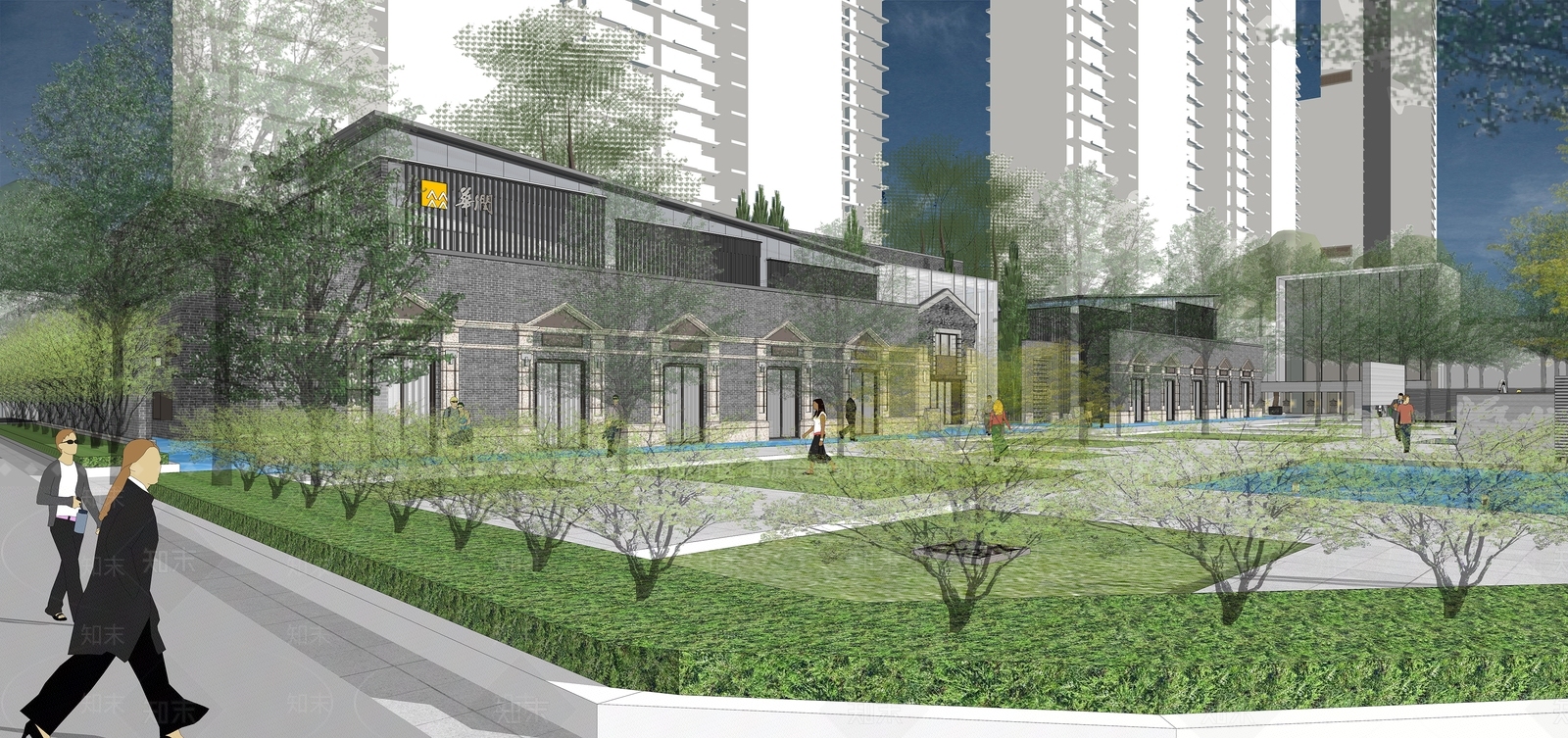 新中式小公建SU模型下载【ID:1187018979】