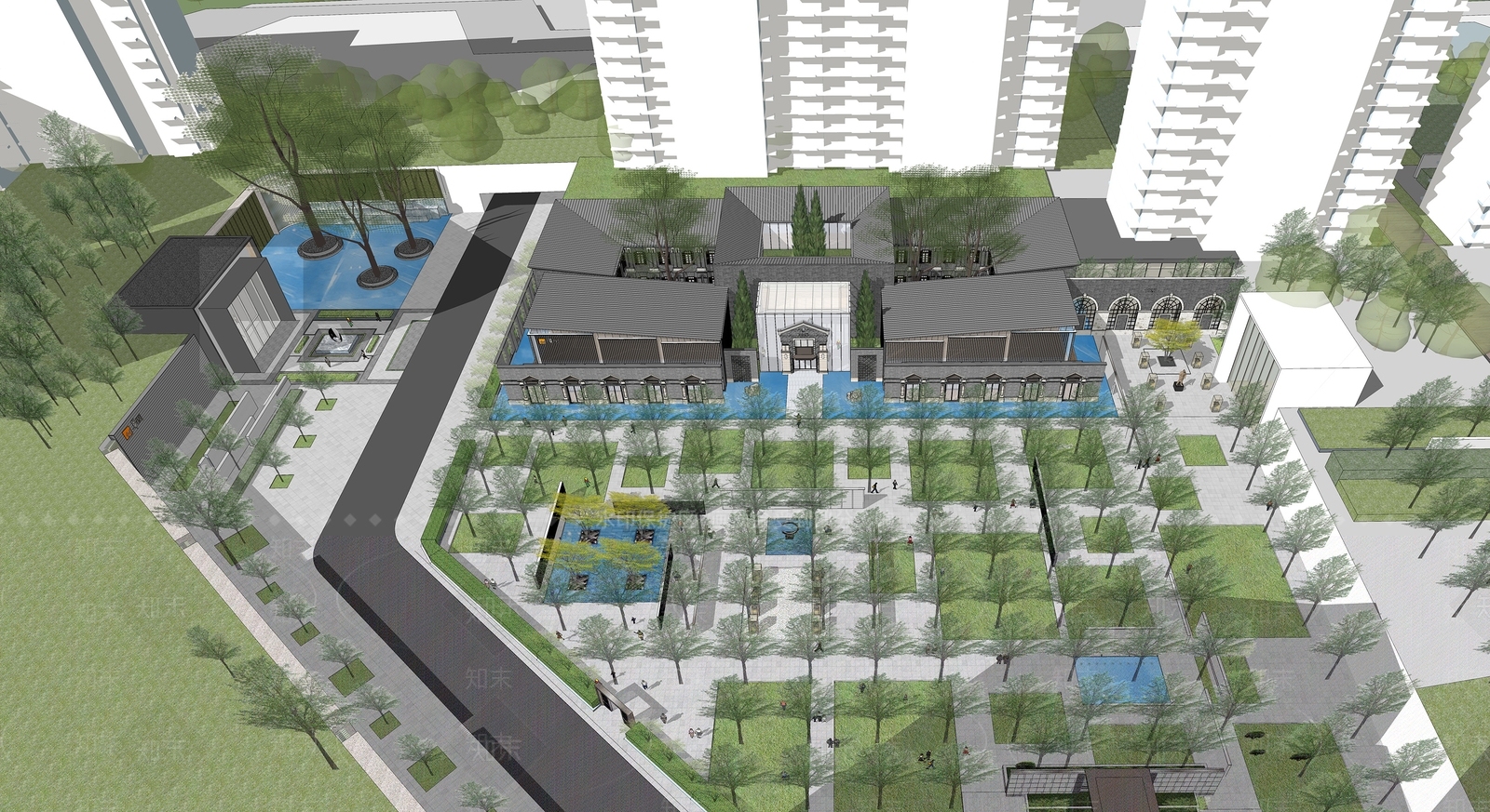 新中式小公建SU模型下载【ID:1187018979】
