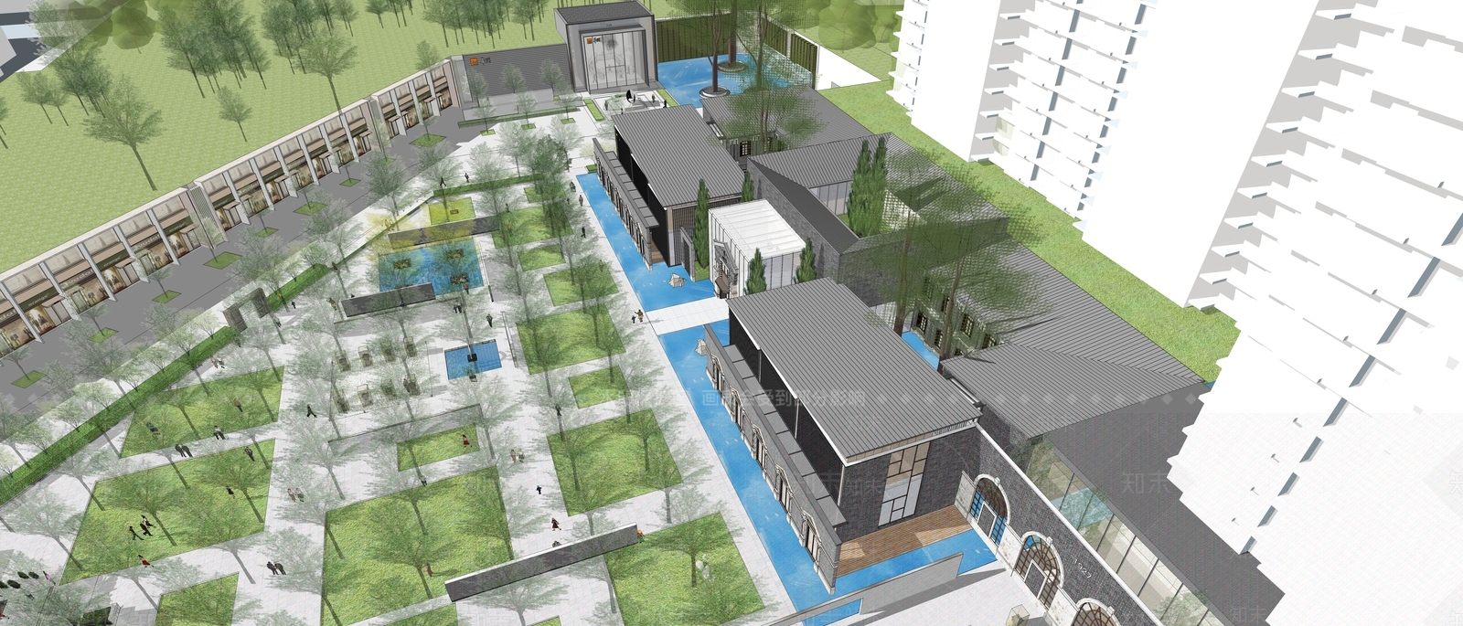 新中式小公建SU模型下载【ID:1187018979】