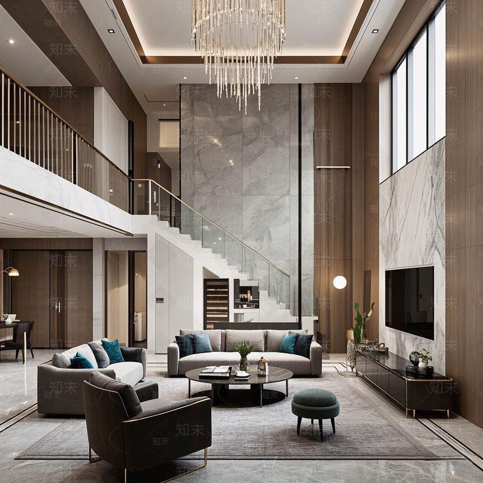 现代轻奢客厅贴图下载【ID:1187020431】