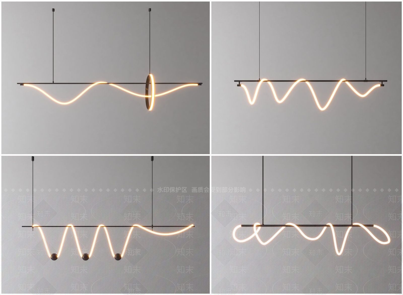 现代轻奢客厅吊灯3D模型下载【ID:1187025280】