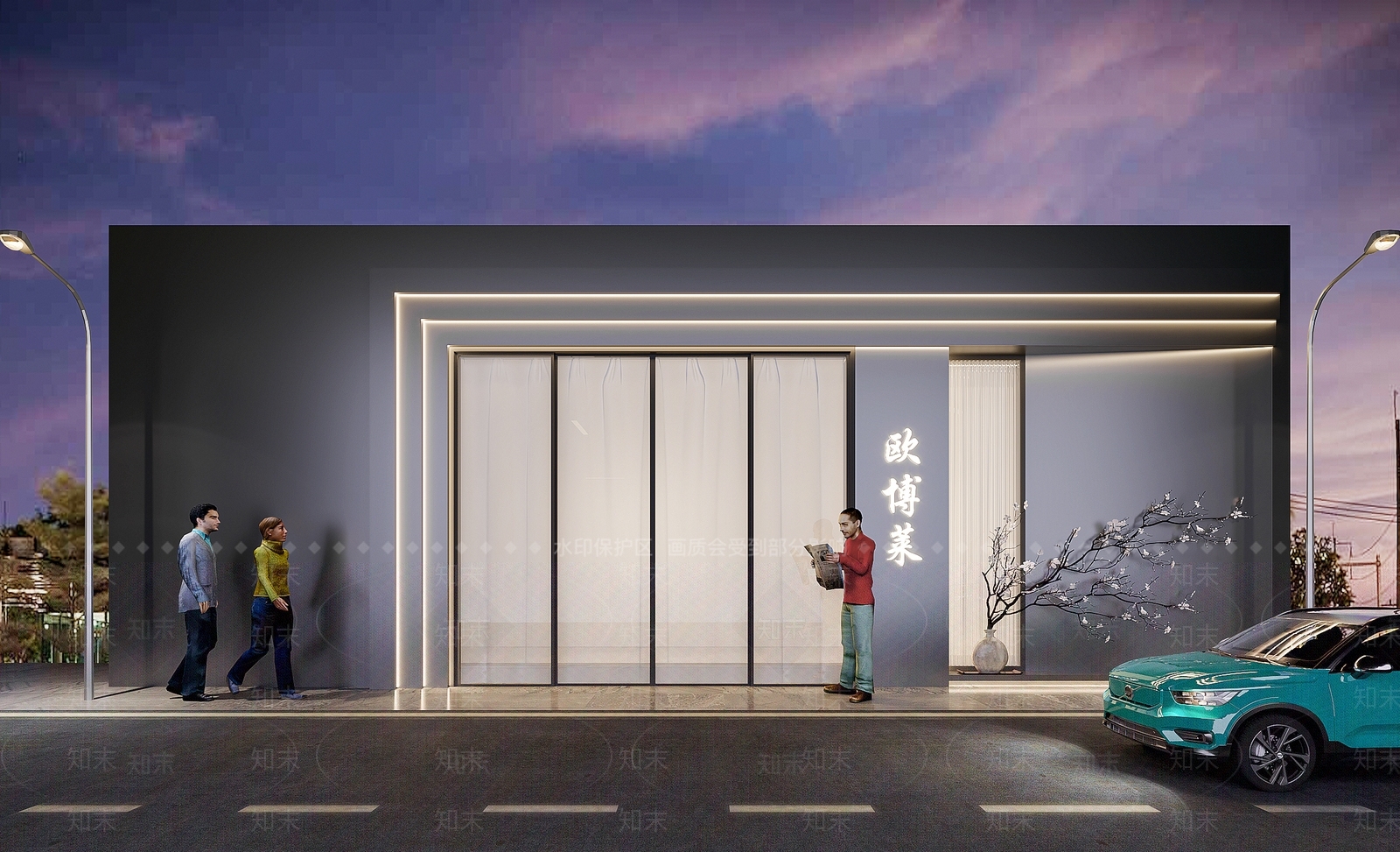 现代极简门头3D模型下载【ID:1187025523】
