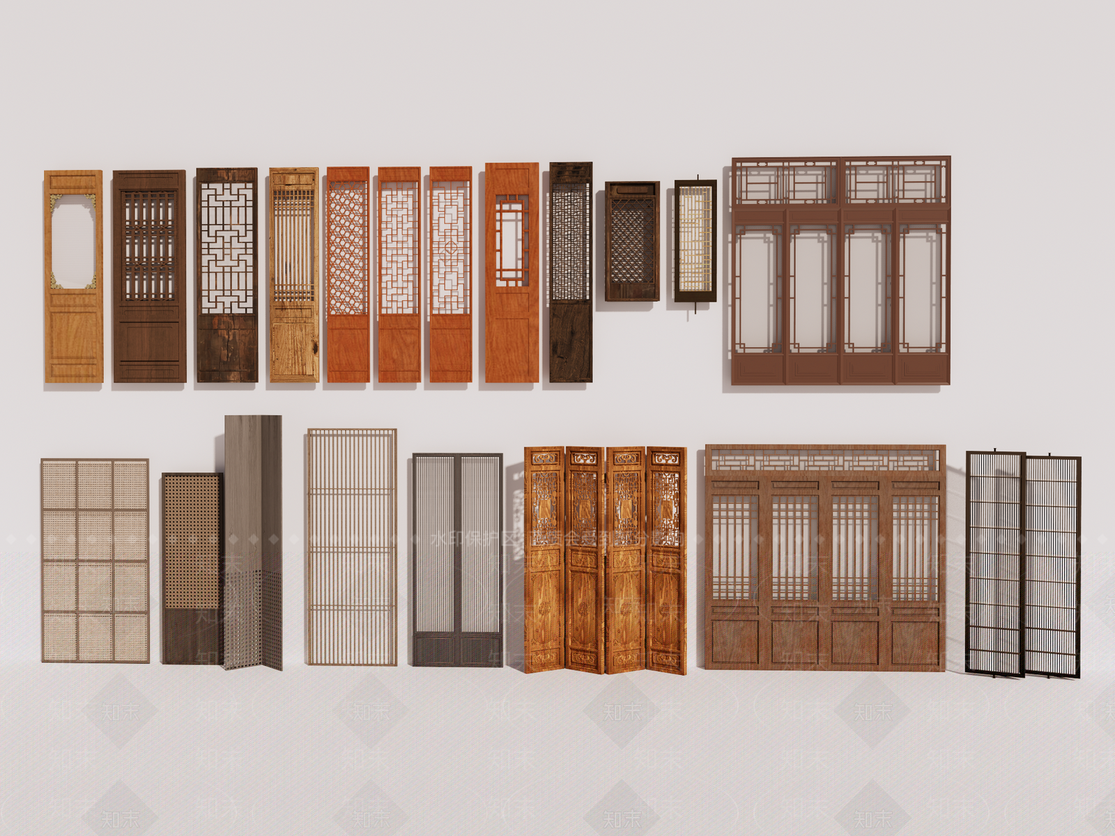 中式新中式窗户组合SU模型下载【ID:1187027214】