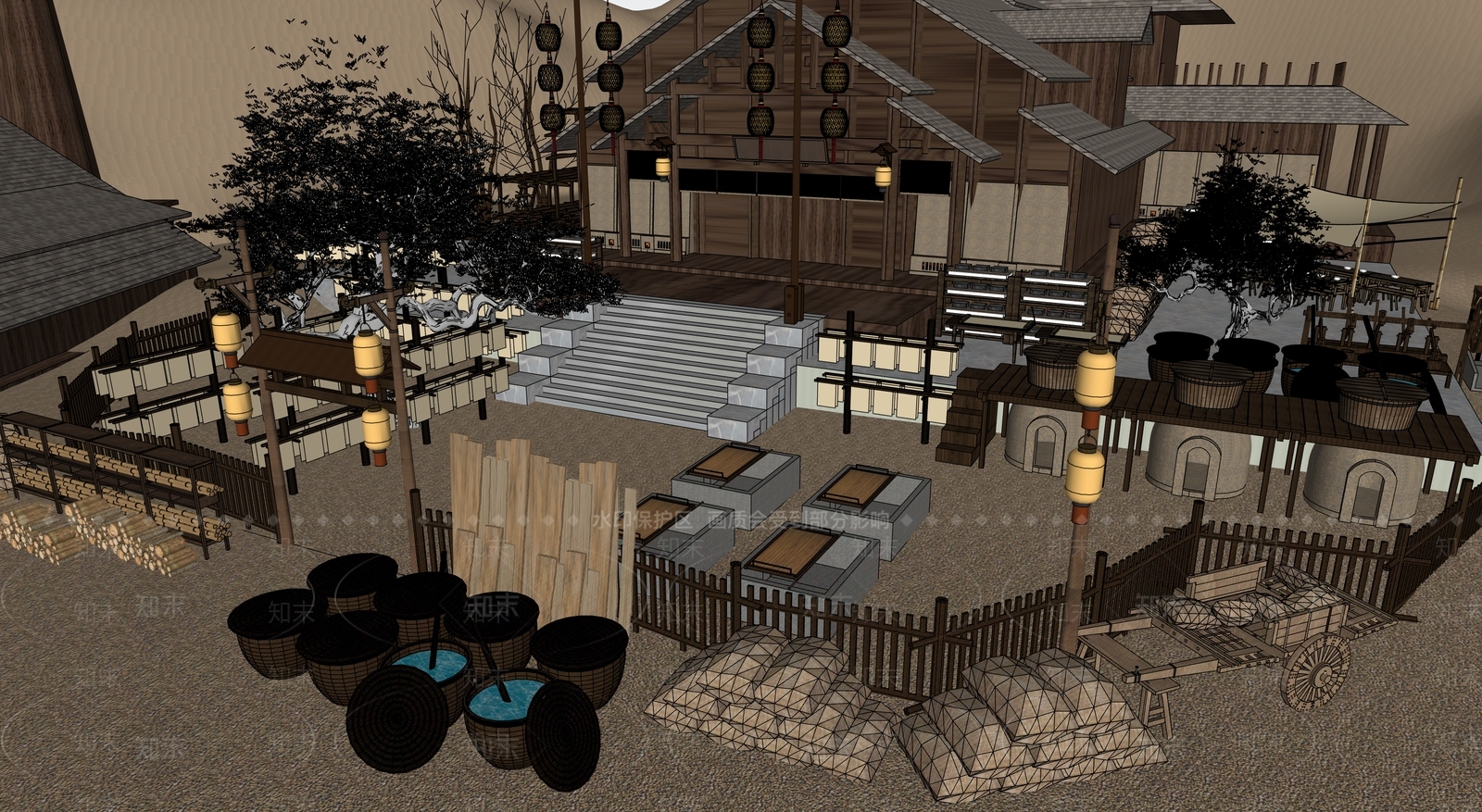 中式书店SU模型下载【ID:1187030792】