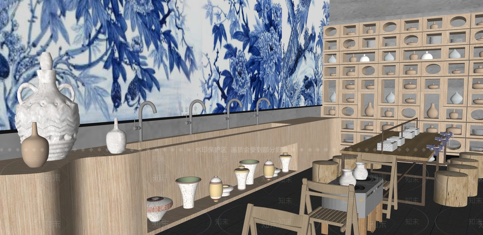 现代手工坊SU模型下载【ID:1187032668】