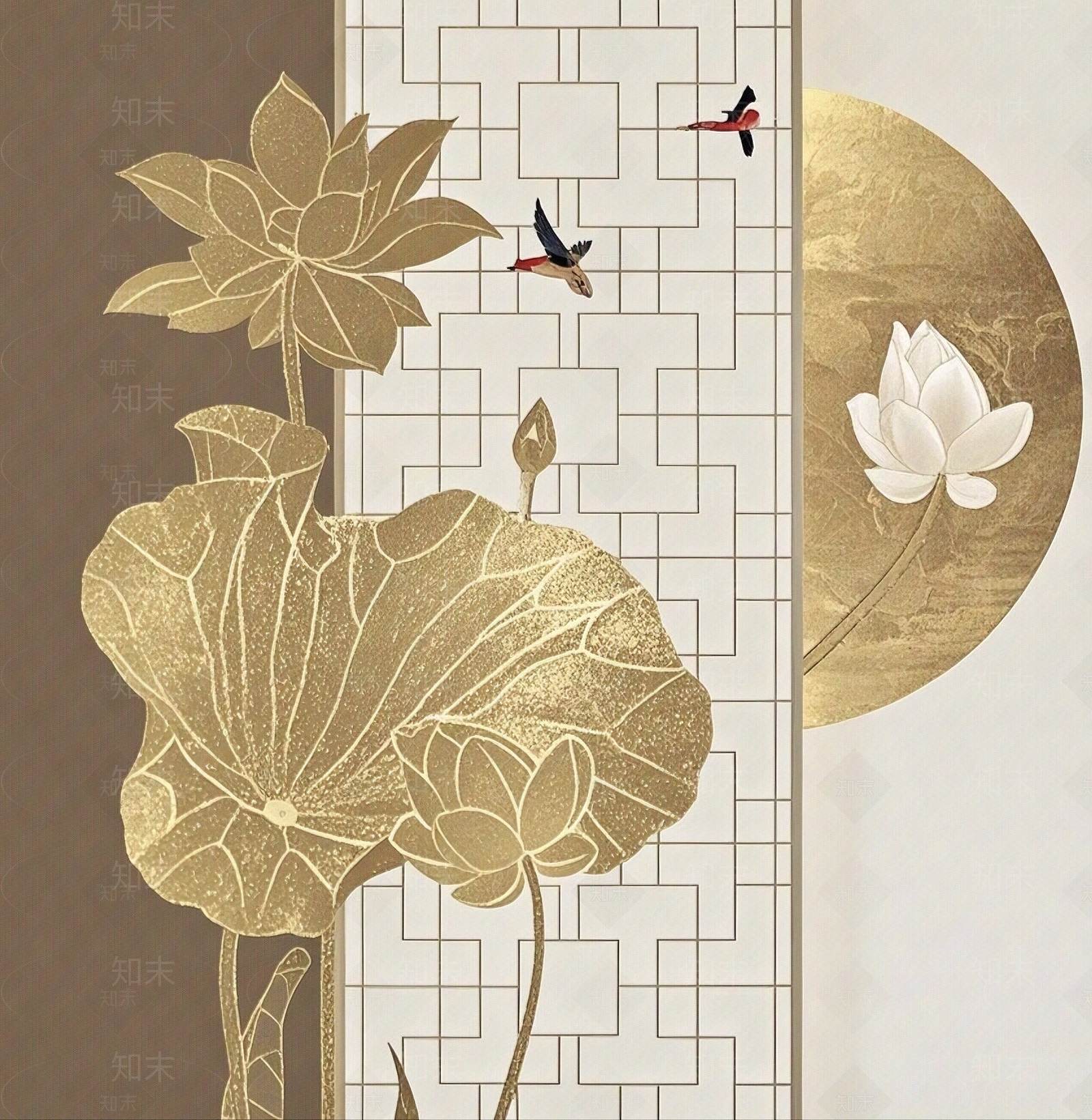 新中式中式壁纸贴图下载【ID:1187033991】