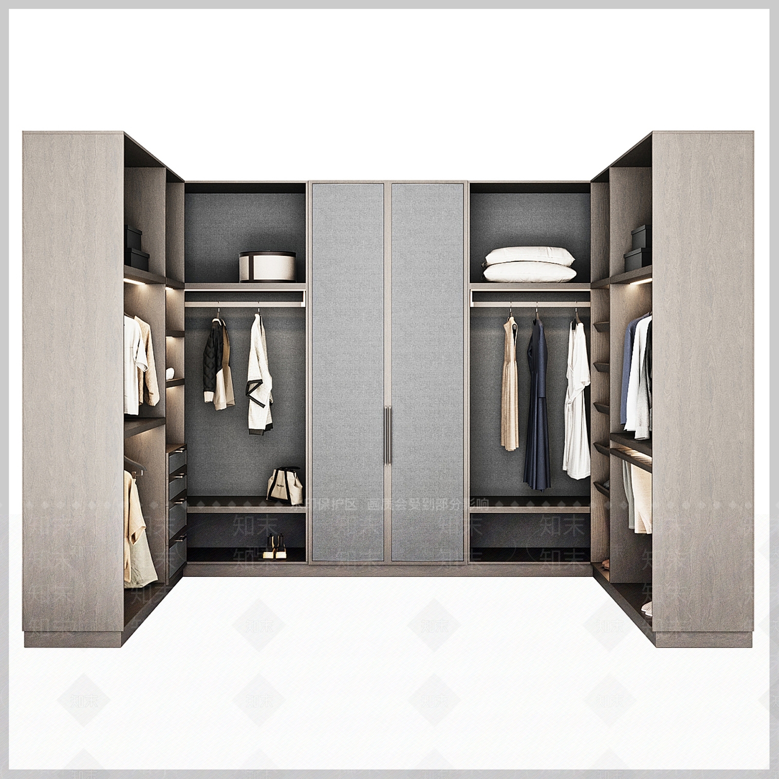 现代轻奢衣柜3D模型下载【ID:1187034274】