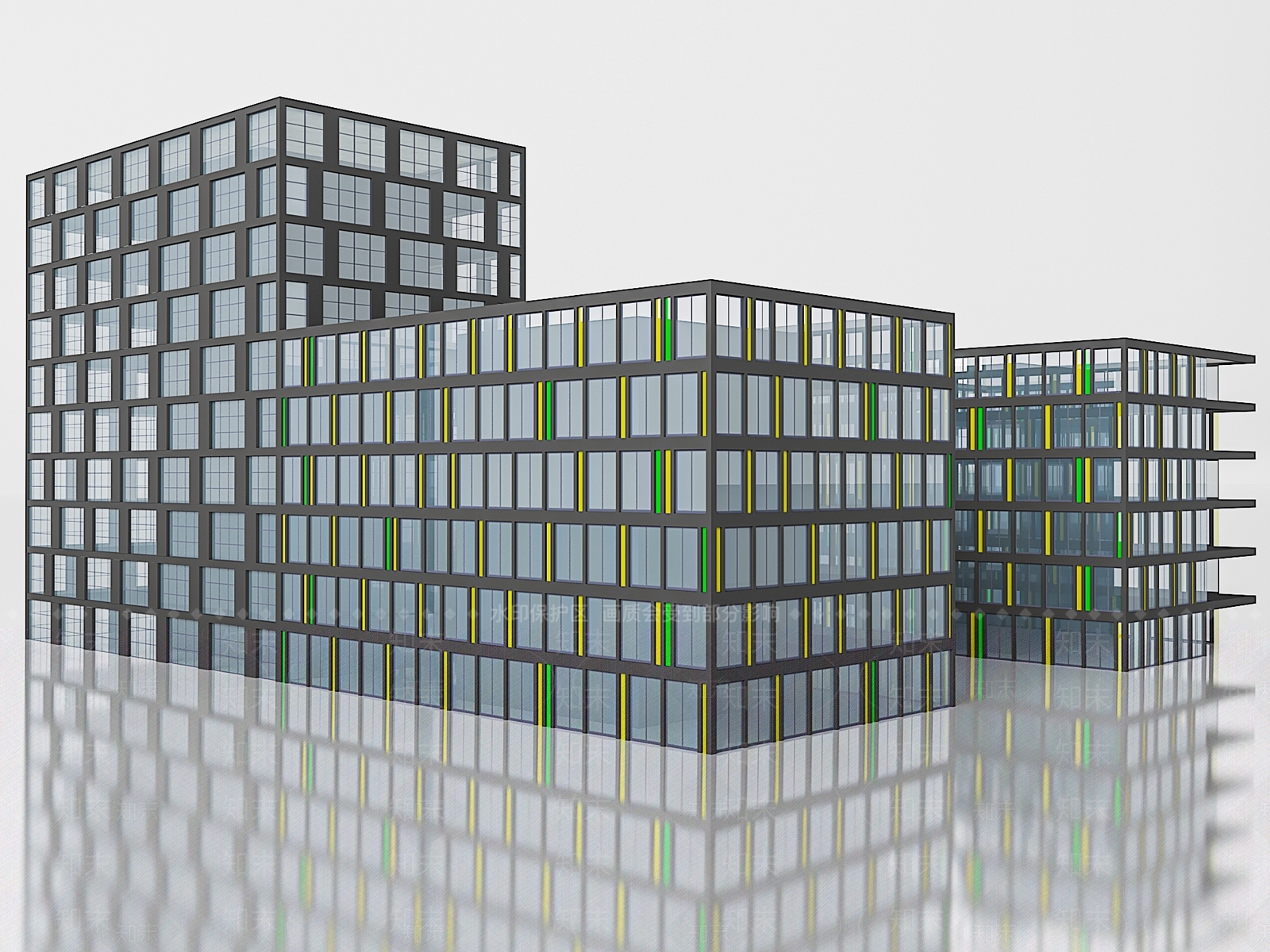 现代办公楼3D模型下载【ID:1187034768】