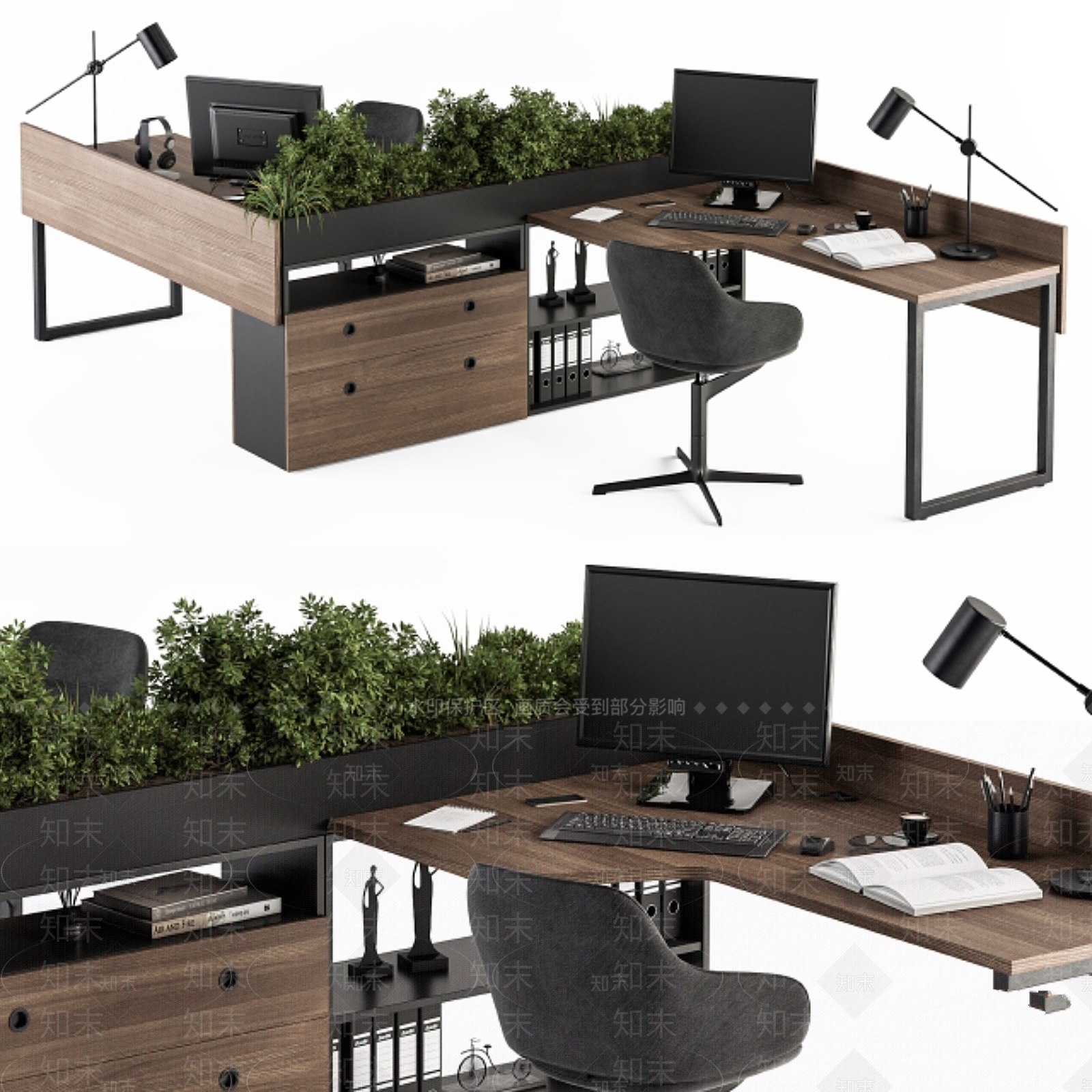 办公桌椅3D模型下载【ID:1187036821】