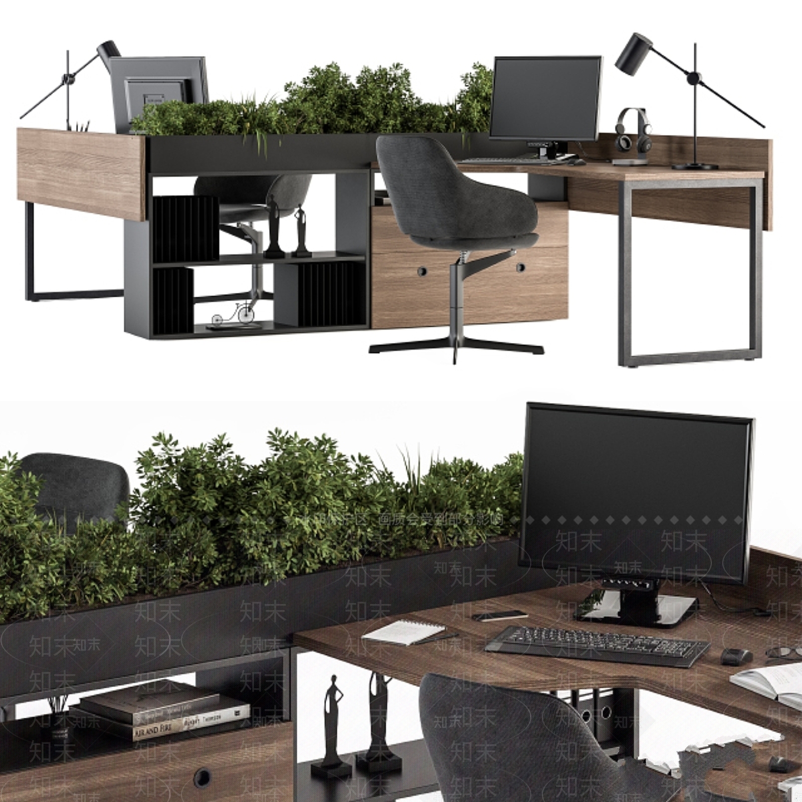 办公桌椅3D模型下载【ID:1187036821】