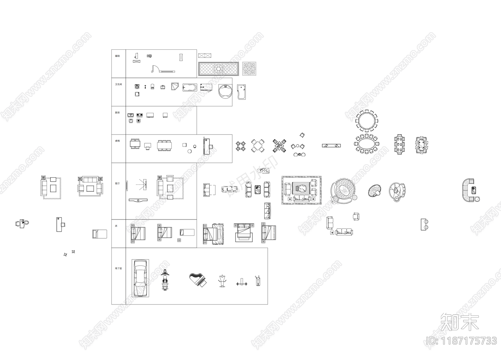 综合家具图库施工图下载【ID:1187175733】