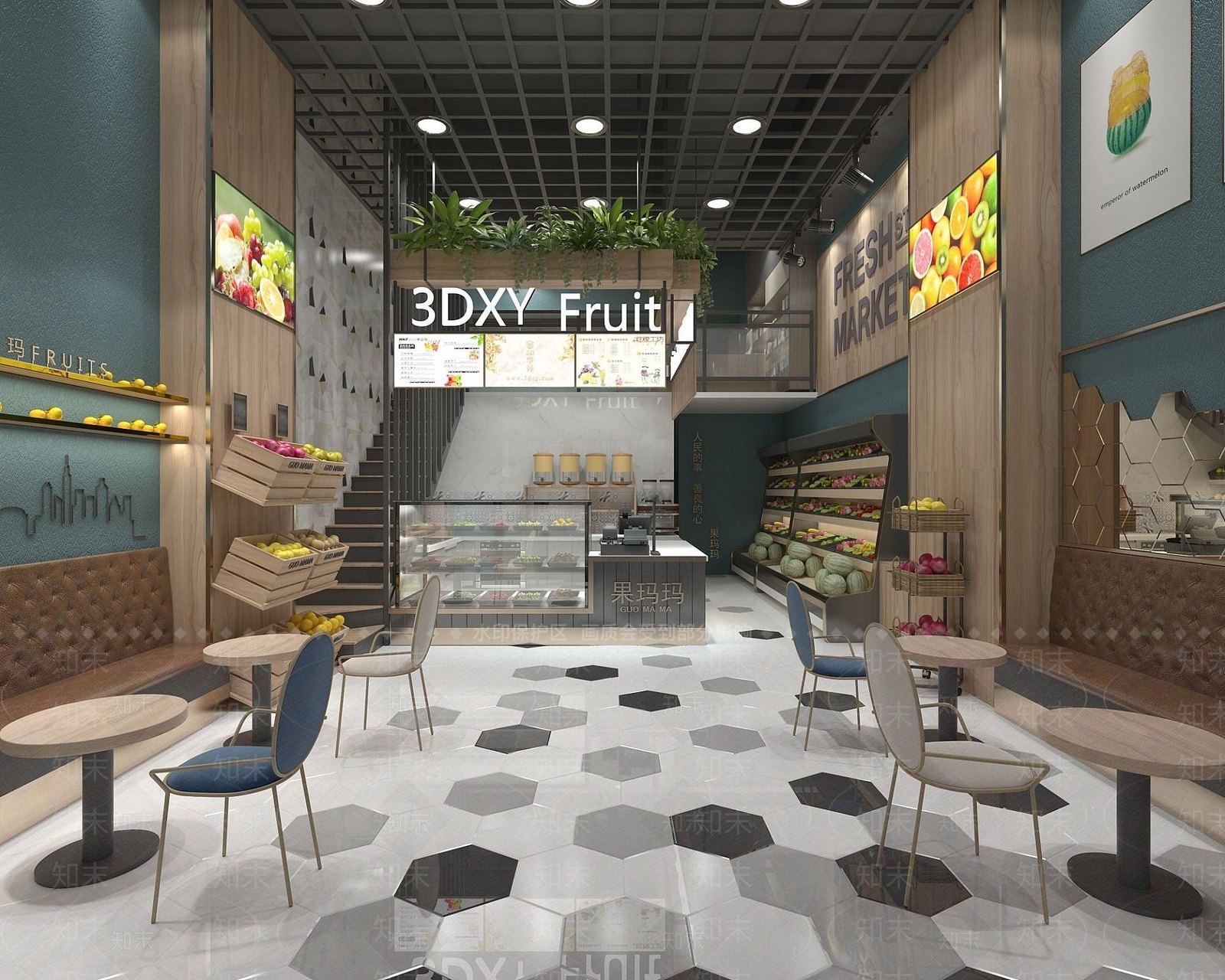 现代办公大厅3D模型下载【ID:1187044478】