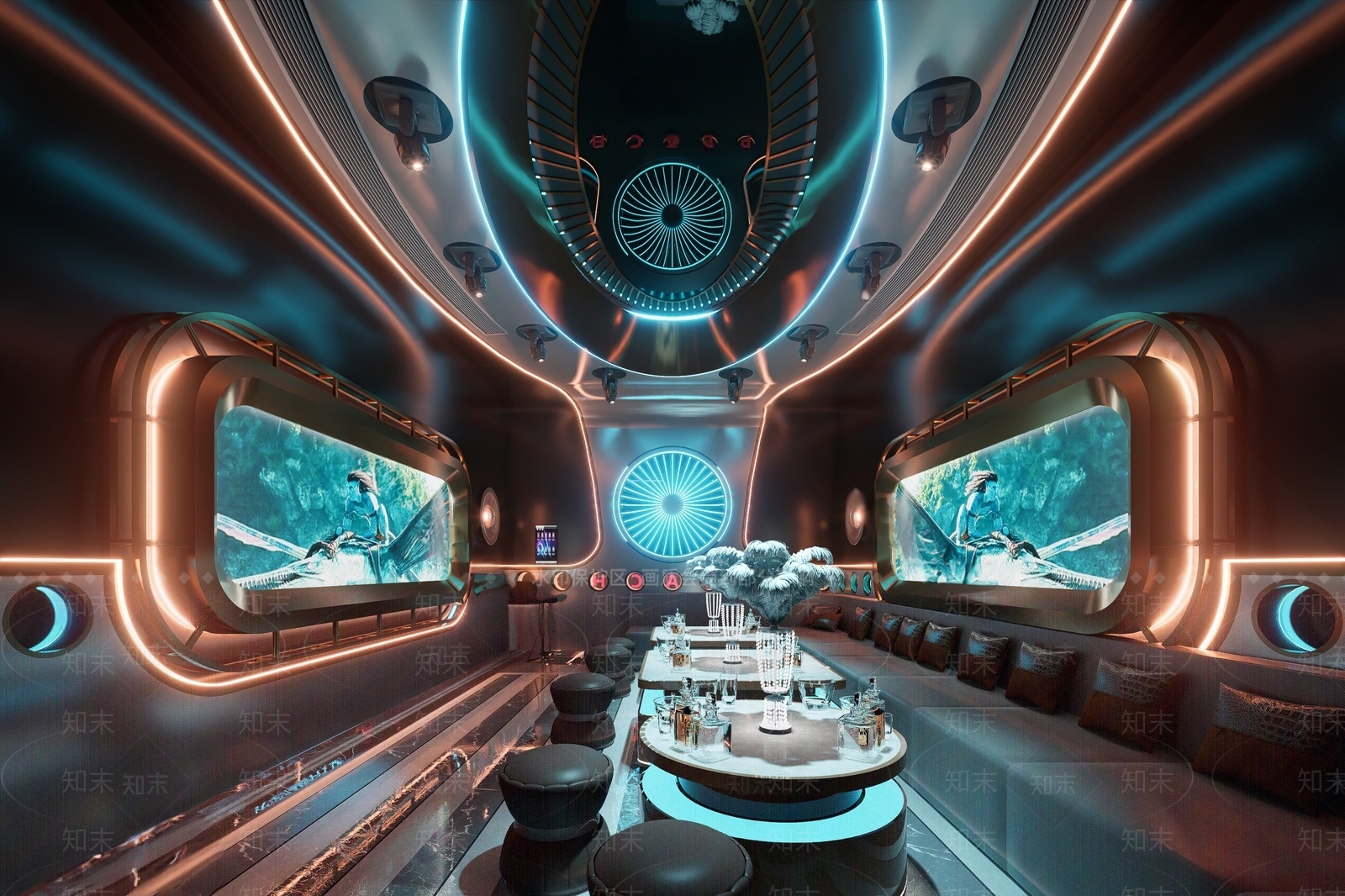 现代科技感KTV包厢3D模型下载【ID:1187047203】