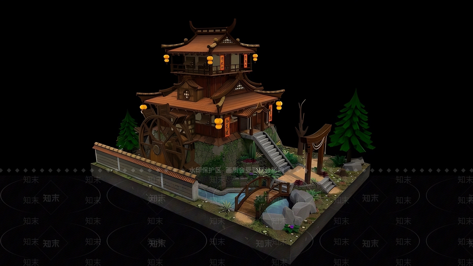 现代古建3D模型下载【ID:1187053146】