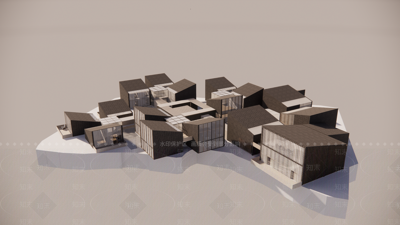 现代酒店建筑SU模型下载【ID:1187053989】