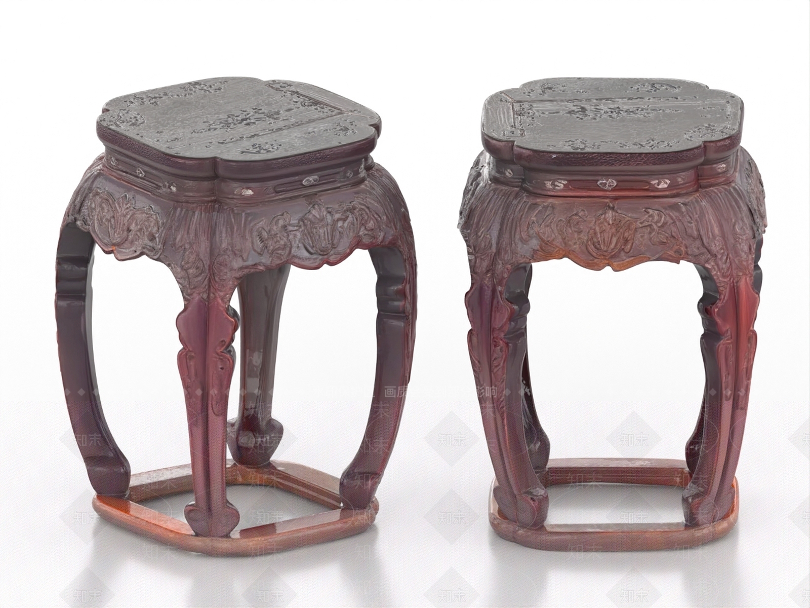 中式复古其他凳子3D模型下载【ID:1187054977】