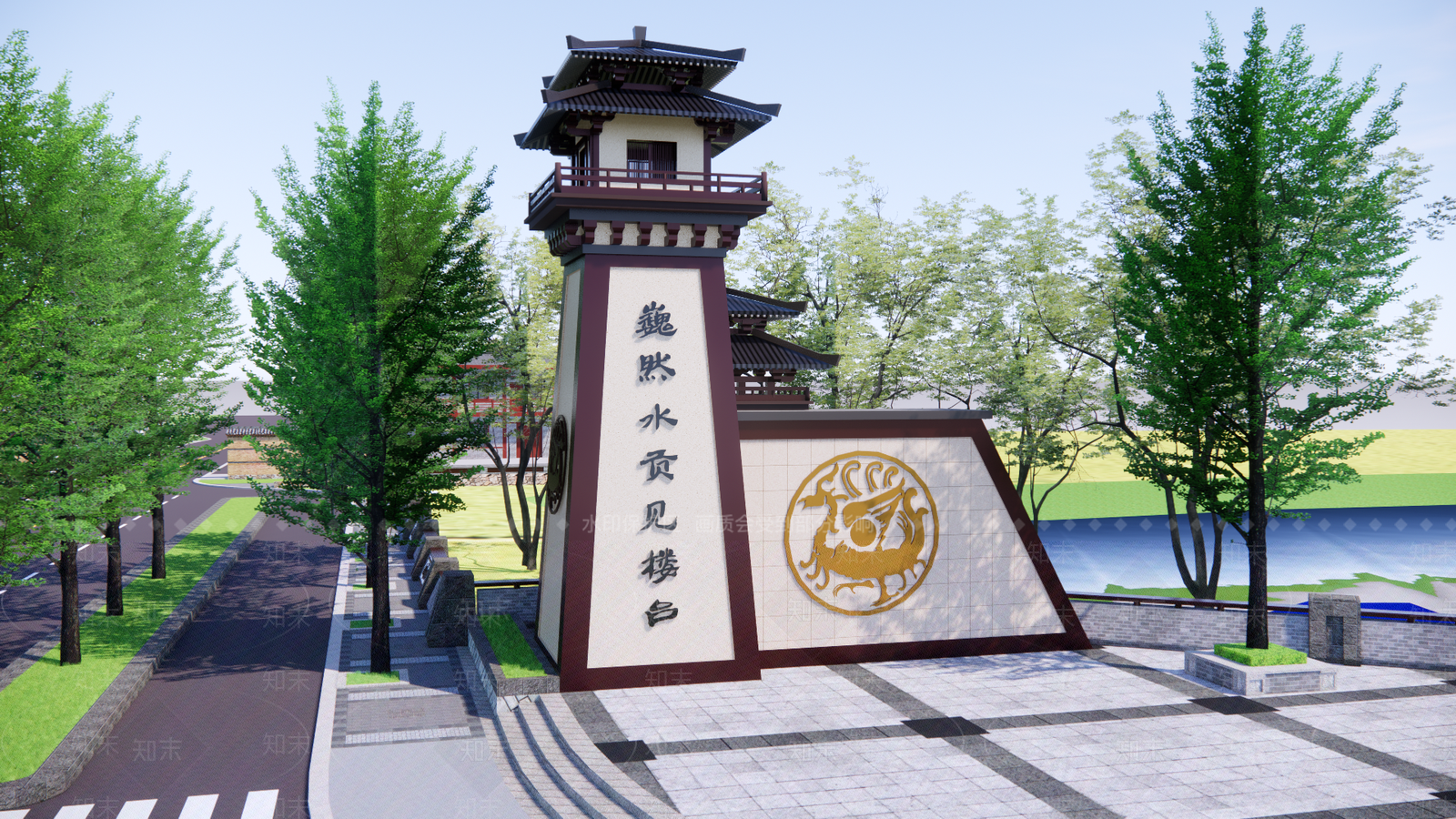 中式塔楼SU模型下载【ID:1187058327】