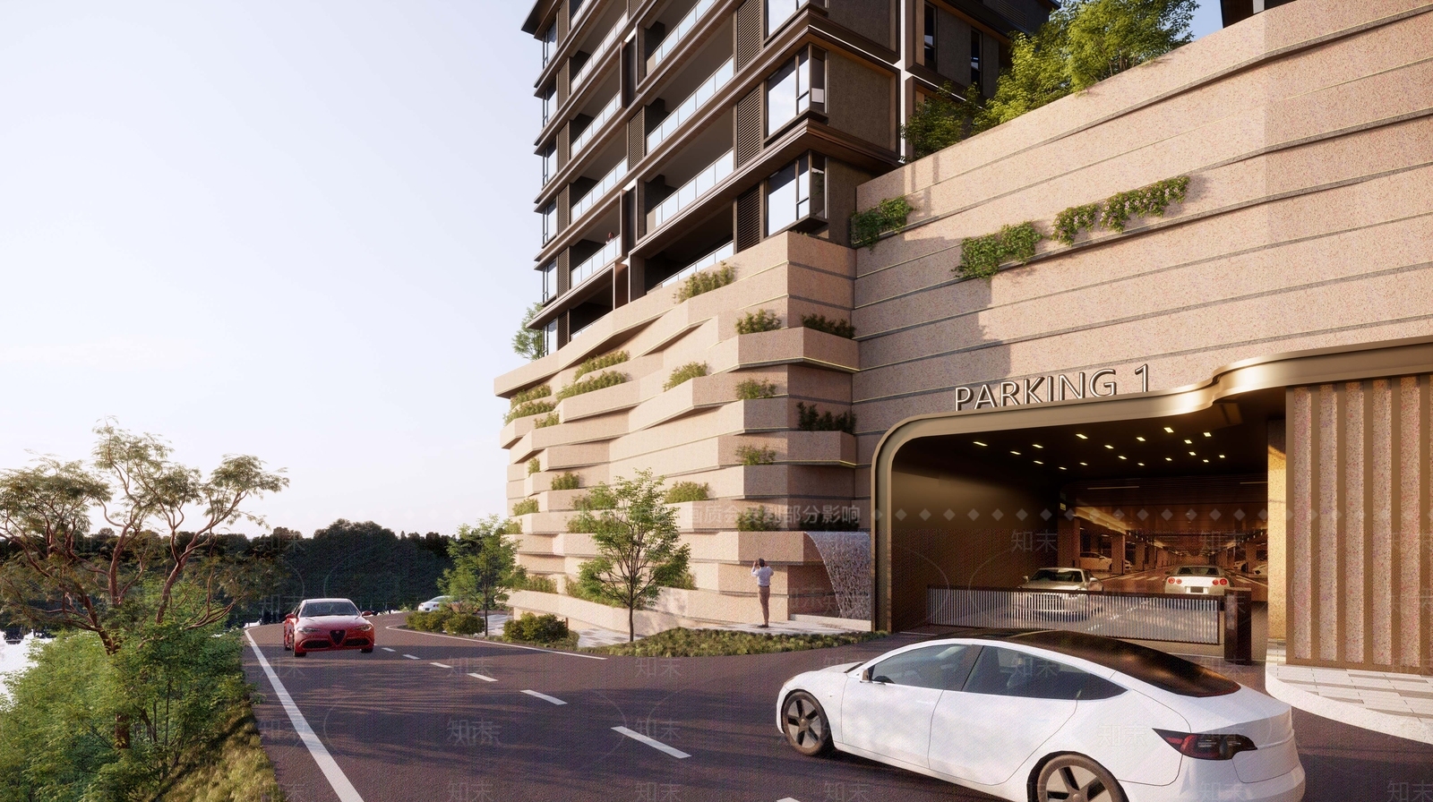现代小区建筑SU模型下载【ID:1187059070】