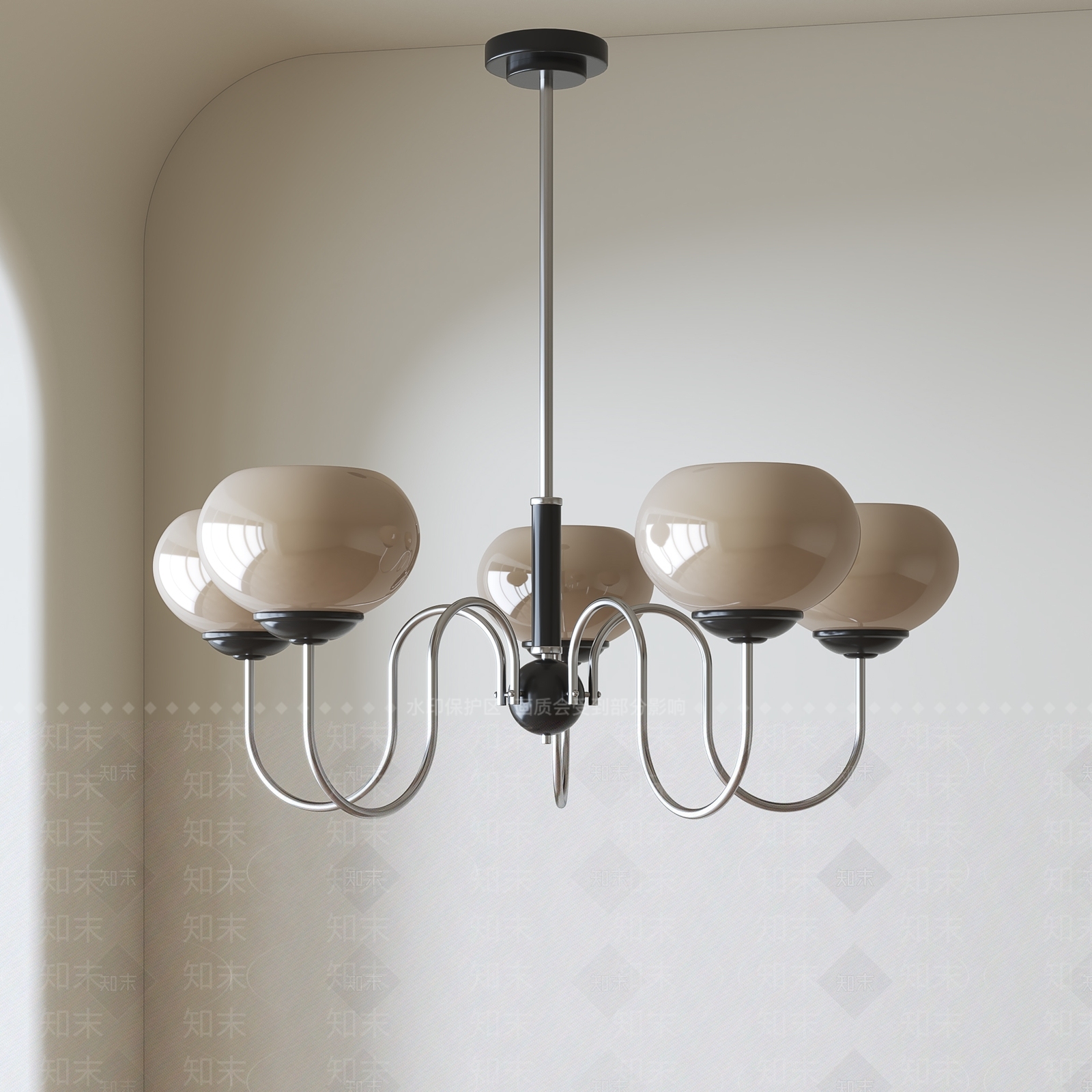 北欧中古客厅吊灯3D模型下载【ID:1187063995】