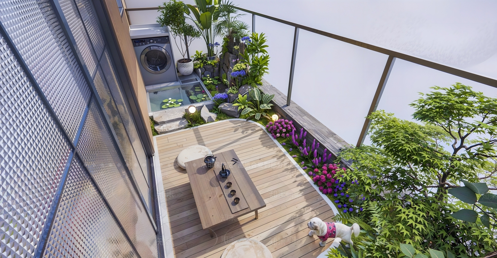 新中式屋顶花园SU模型下载【ID:1187066892】