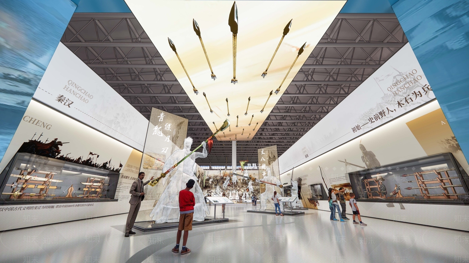 极简中式文化展厅SU模型下载【ID:1187067568】