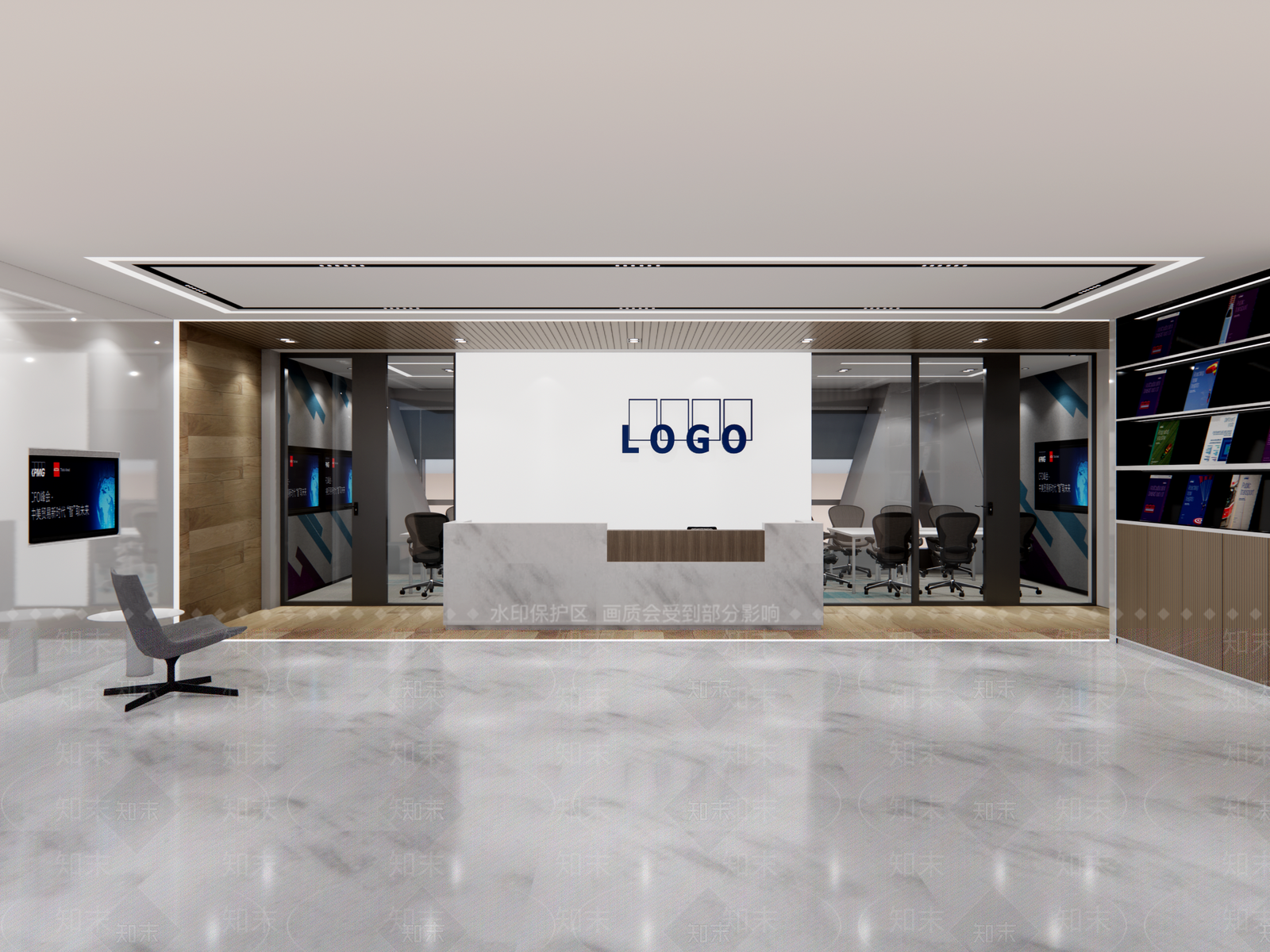 现代办公大堂SU模型下载【ID:1187068281】