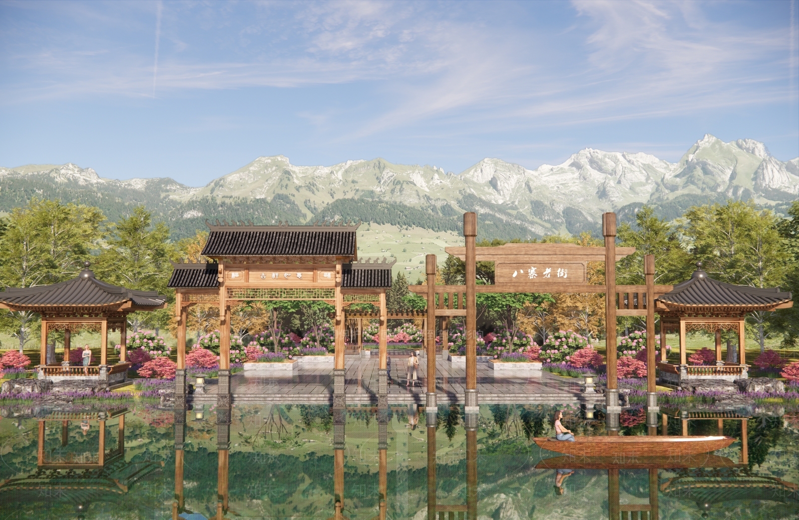 现代新中式牌坊牌楼SU模型下载【ID:1187072040】