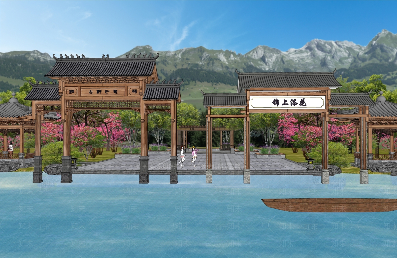 现代新中式牌坊牌楼SU模型下载【ID:1187072268】